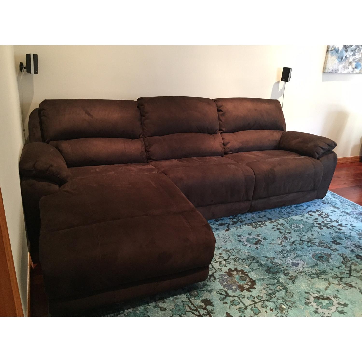 Raymour & Flanigan Power Reclining Sky Microfiber 3-Piece Se - image-4