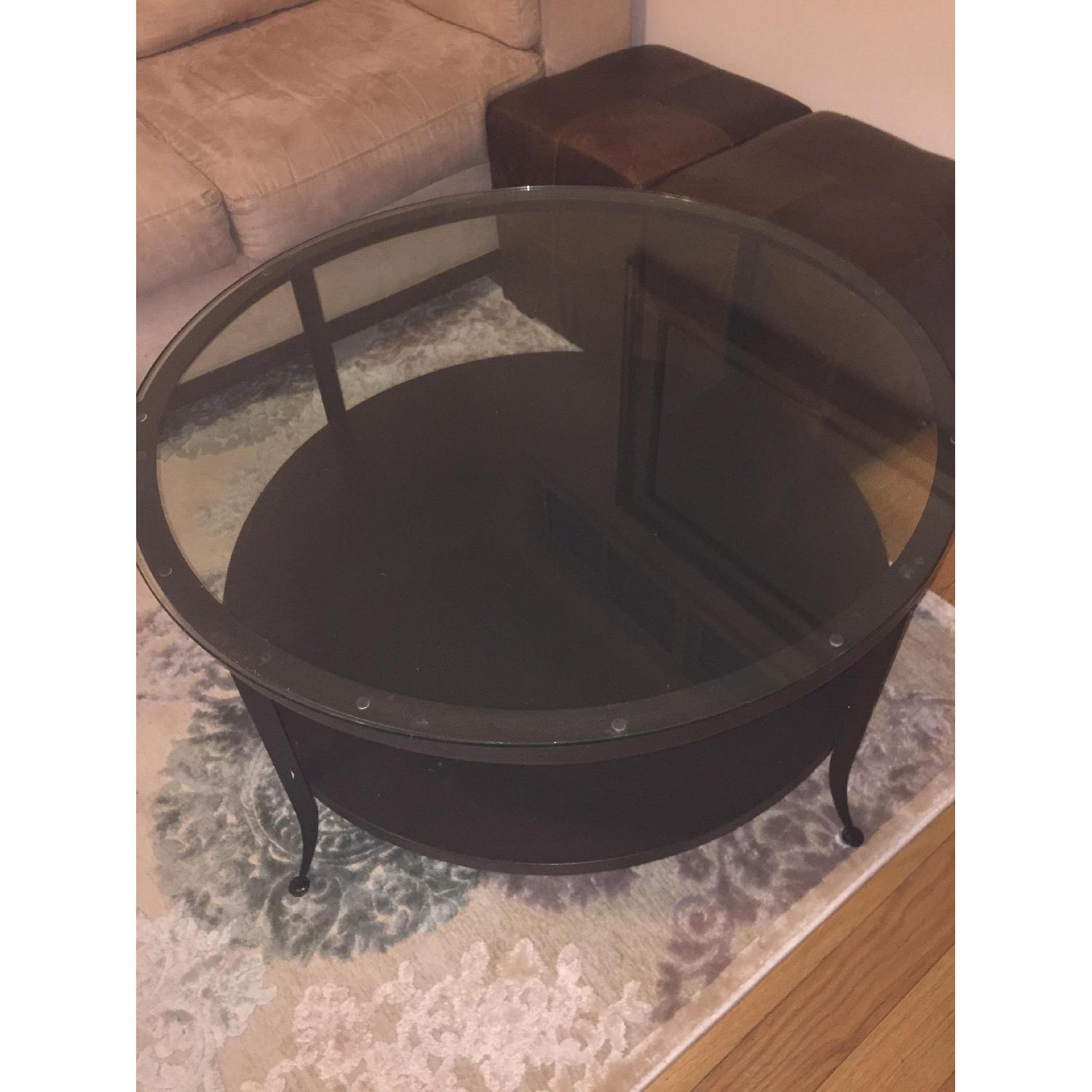 Crate & Barrel Circular Coffee Table - image-1