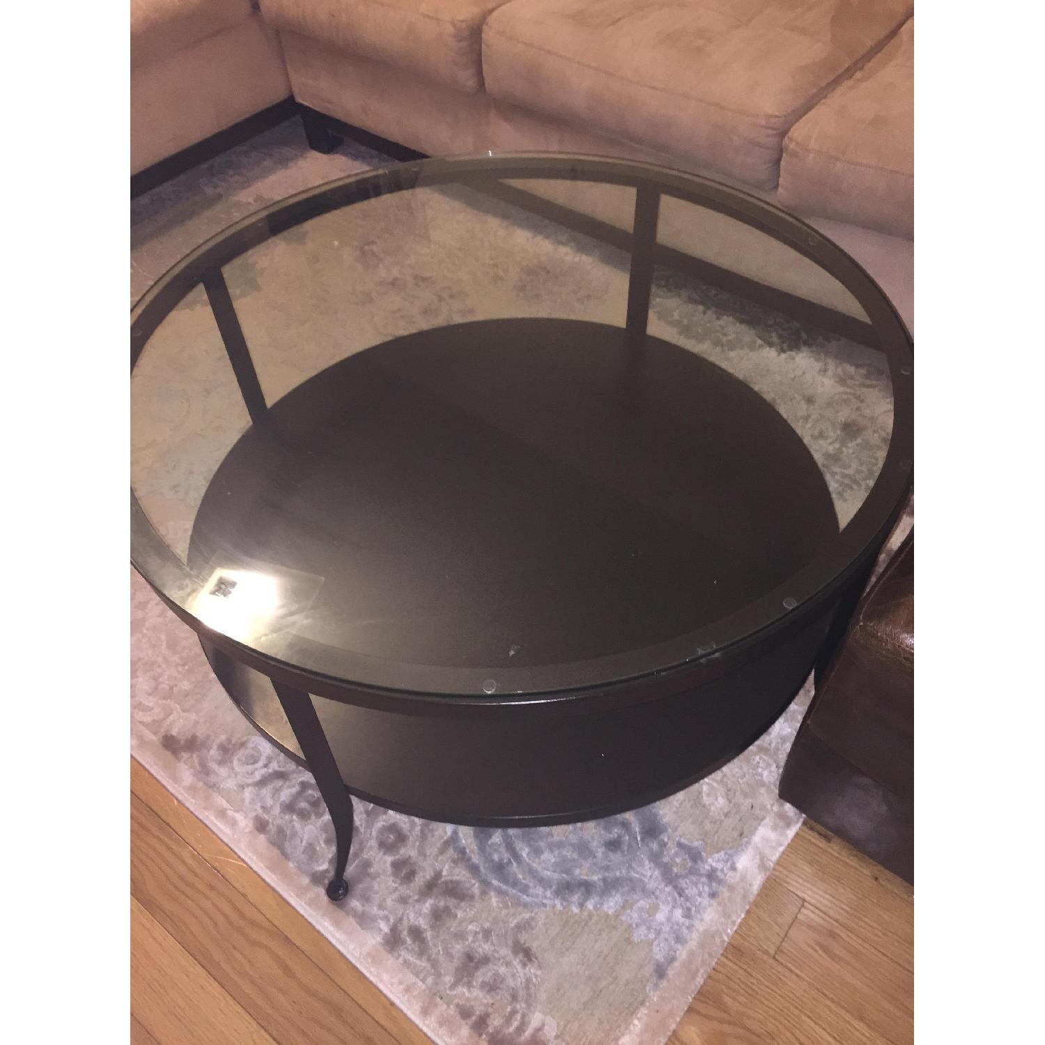 Crate & Barrel Circular Coffee Table - image-2