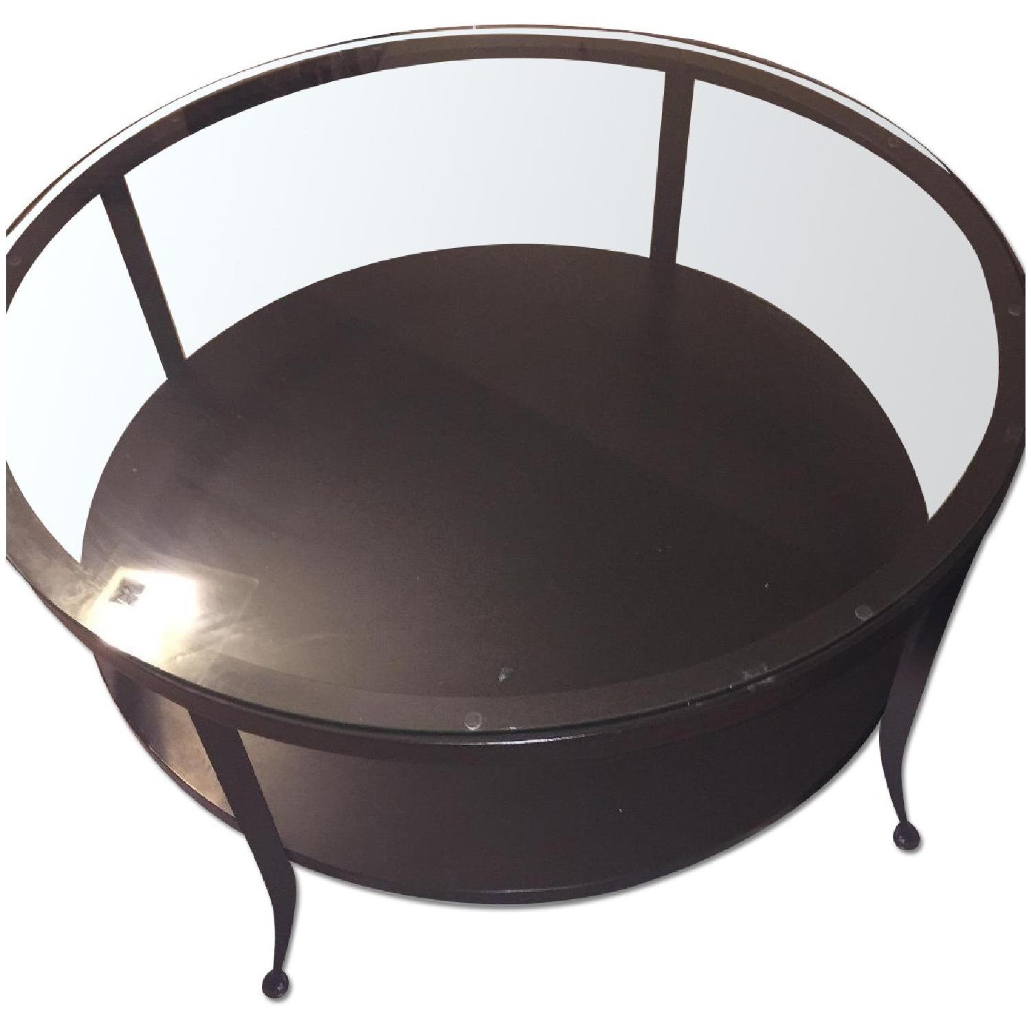 Crate & Barrel Circular Coffee Table - image-0