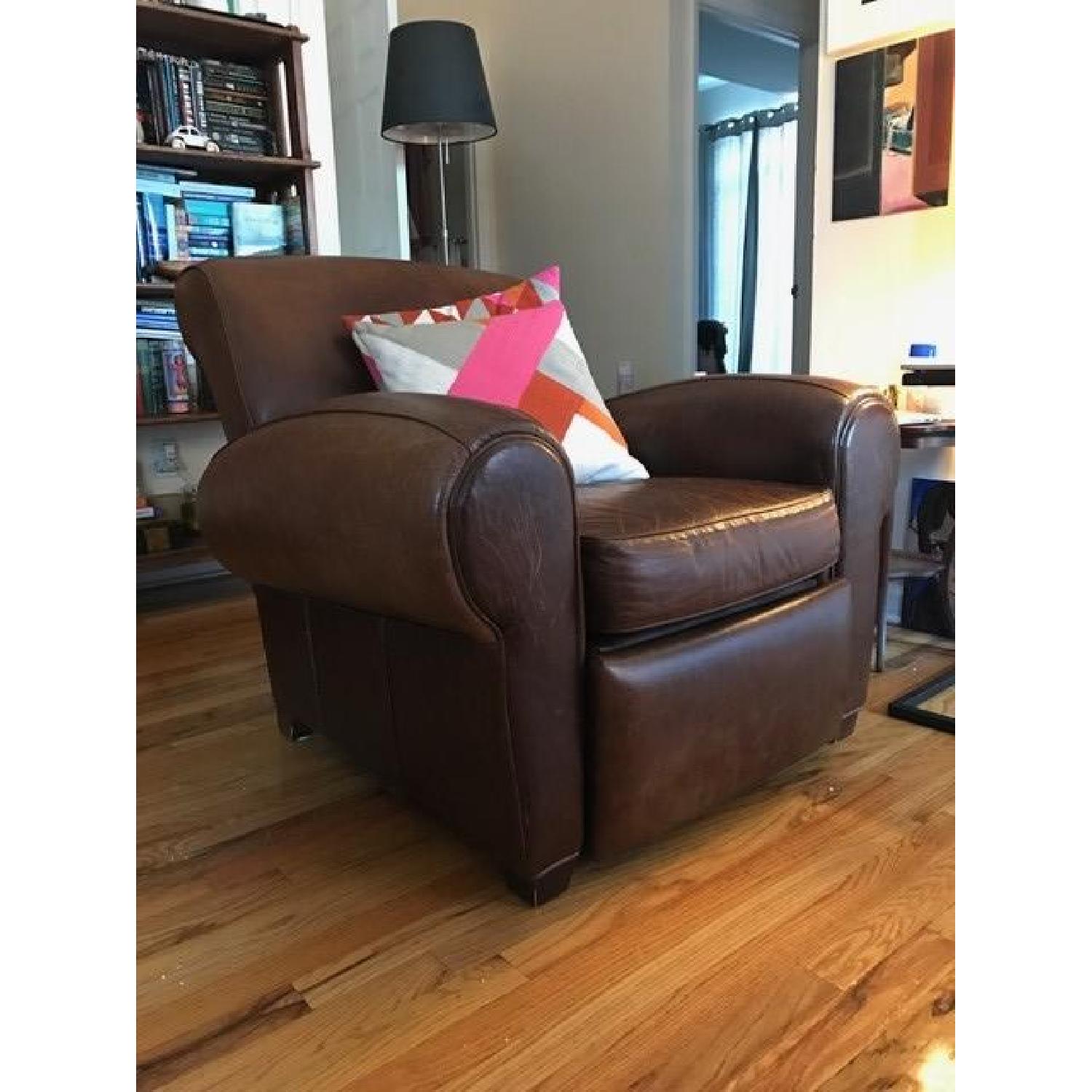 Pottery Barn Leather Manhattan Recliner AptDeco
