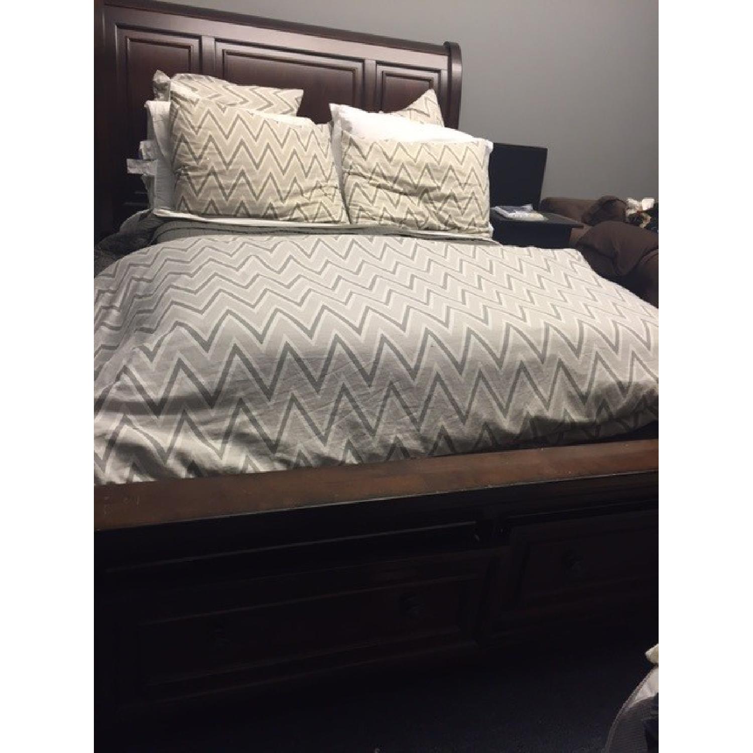 Ashley's Queen Sleigh Bed w/ Storage - image-2