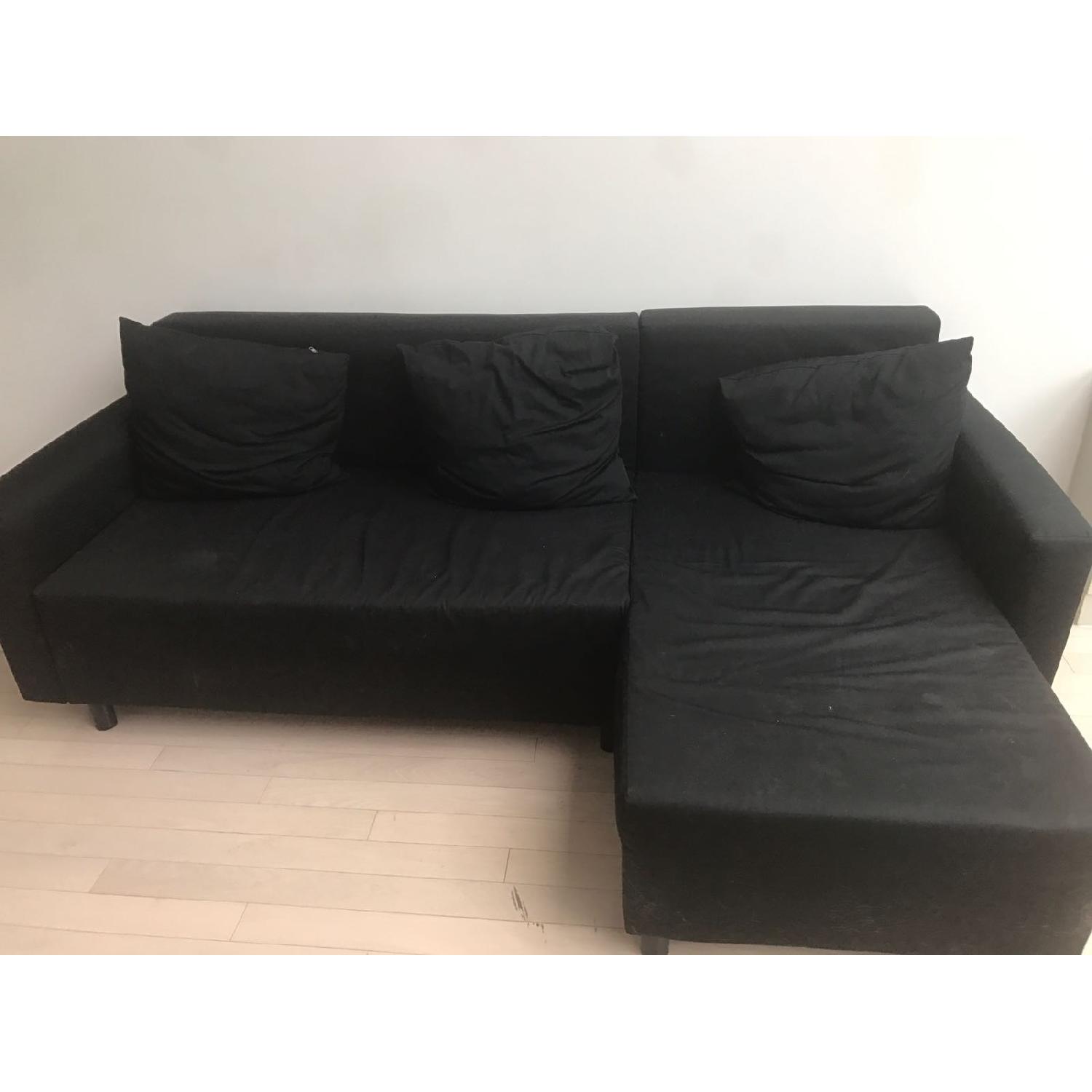 Ikea Lugnvik Black Sleeper Sectional Sofa - image-1