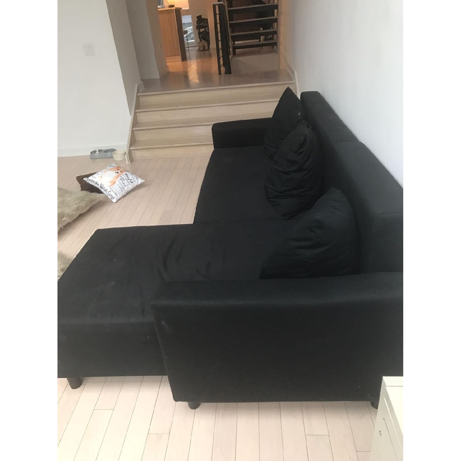Ikea Lugnvik Black Sleeper Sectional Sofa - image-2