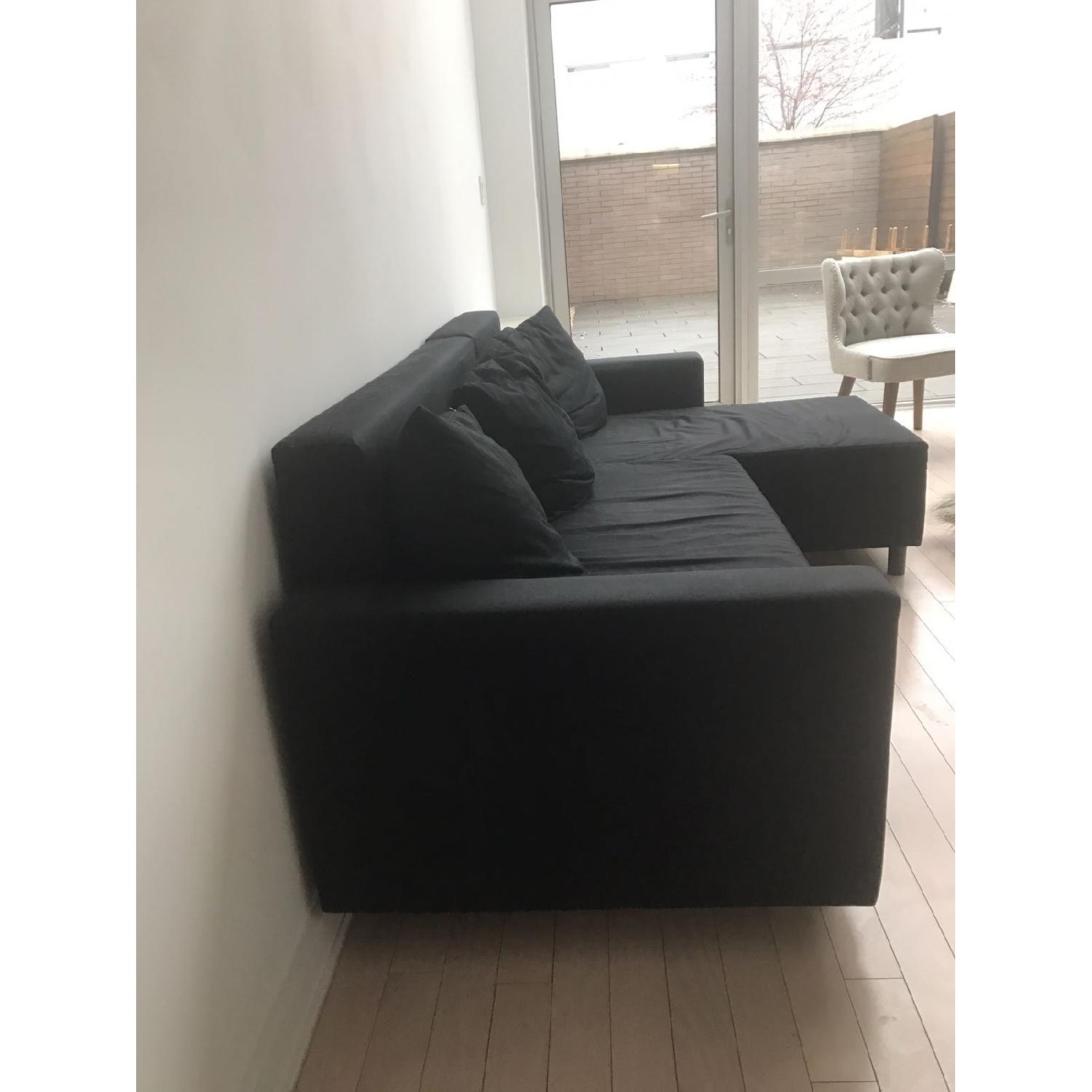 Ikea Lugnvik Black Sleeper Sectional Sofa - image-3