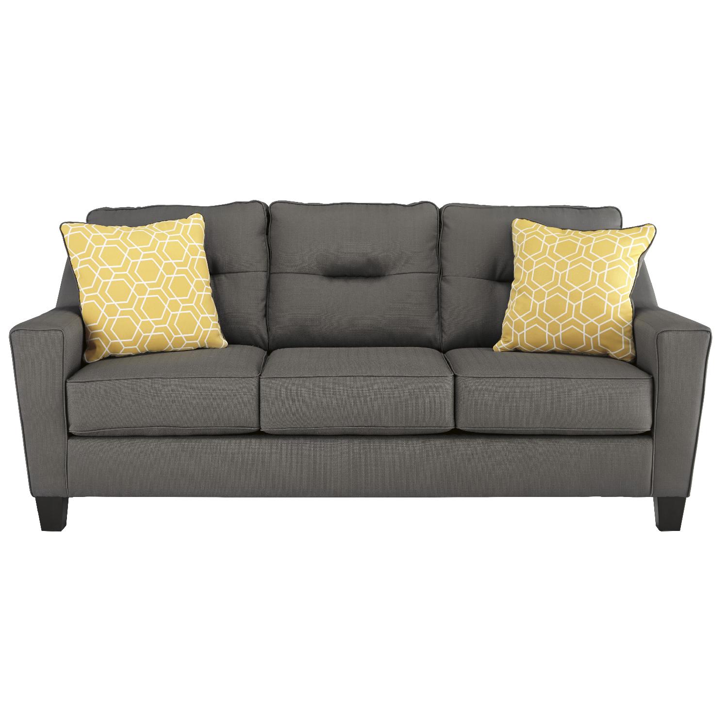 Ashley's Grey Nuvella Queen Sleeper Sofa - image-1