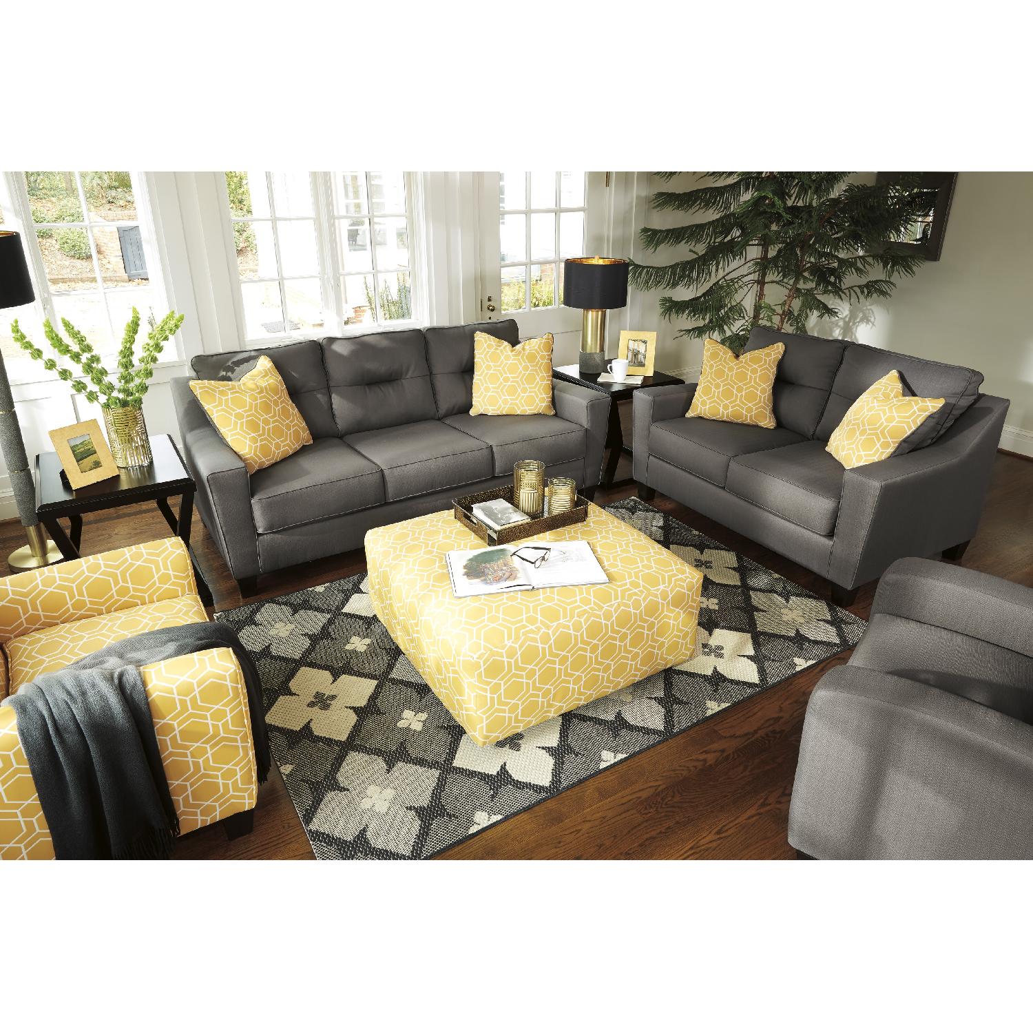 Ashley's Grey Nuvella Queen Sleeper Sofa - image-4