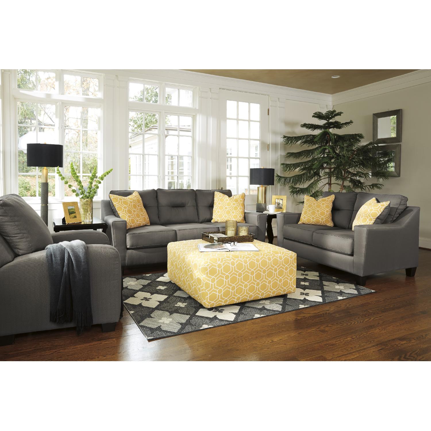 Ashley's Grey Nuvella Queen Sleeper Sofa - image-5