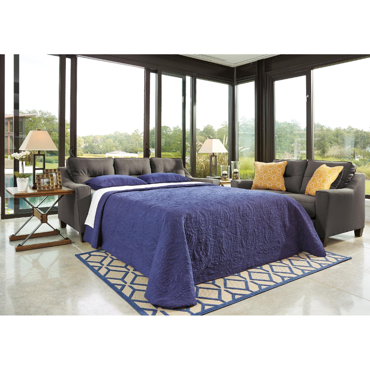 Ashley's Grey Nuvella Queen Sleeper Sofa - image-7