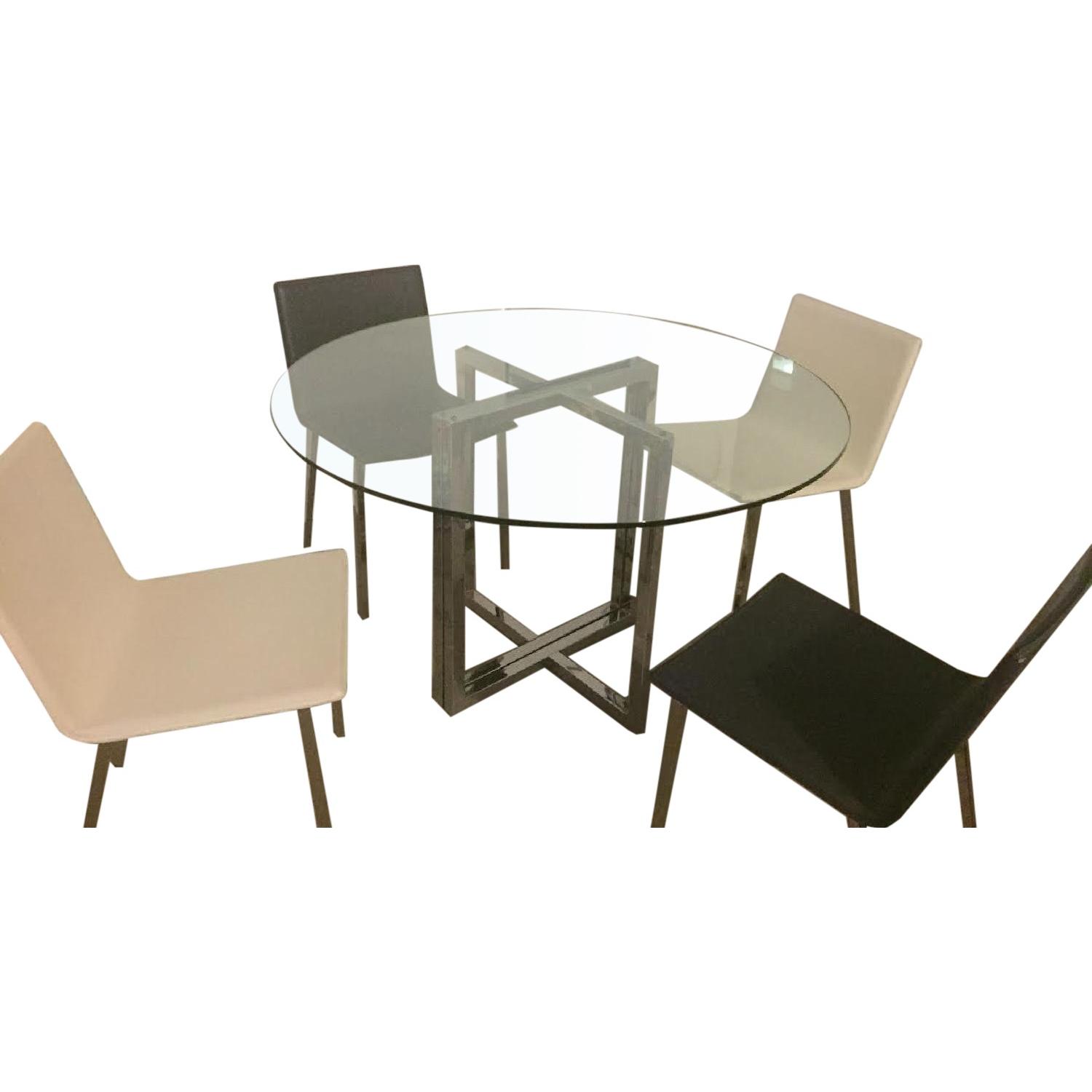 CB2 Silverado Round Dining Table w/ 4 Phoenix Chairs AptDeco