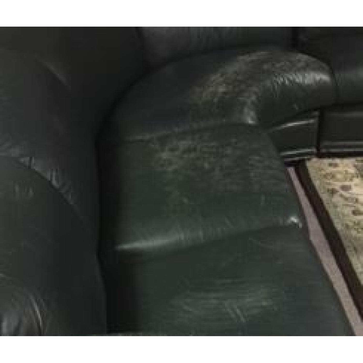 Green Leather Sectional Sofa - image-3
