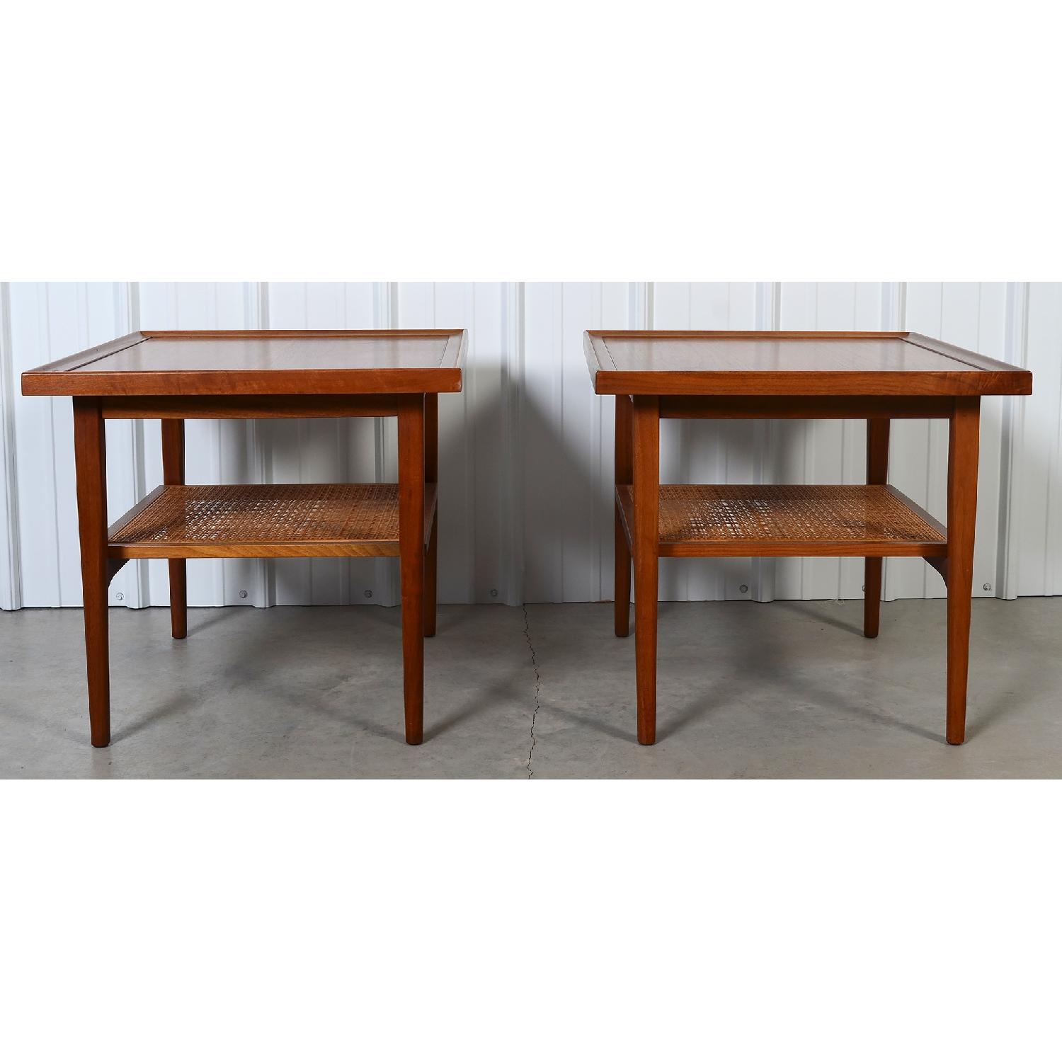 Drexel Declaration Mid Century Modern Walnut Side Tables - image-1