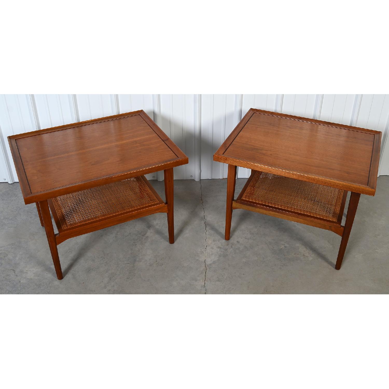 Drexel Declaration Mid Century Modern Walnut Side Tables - image-3
