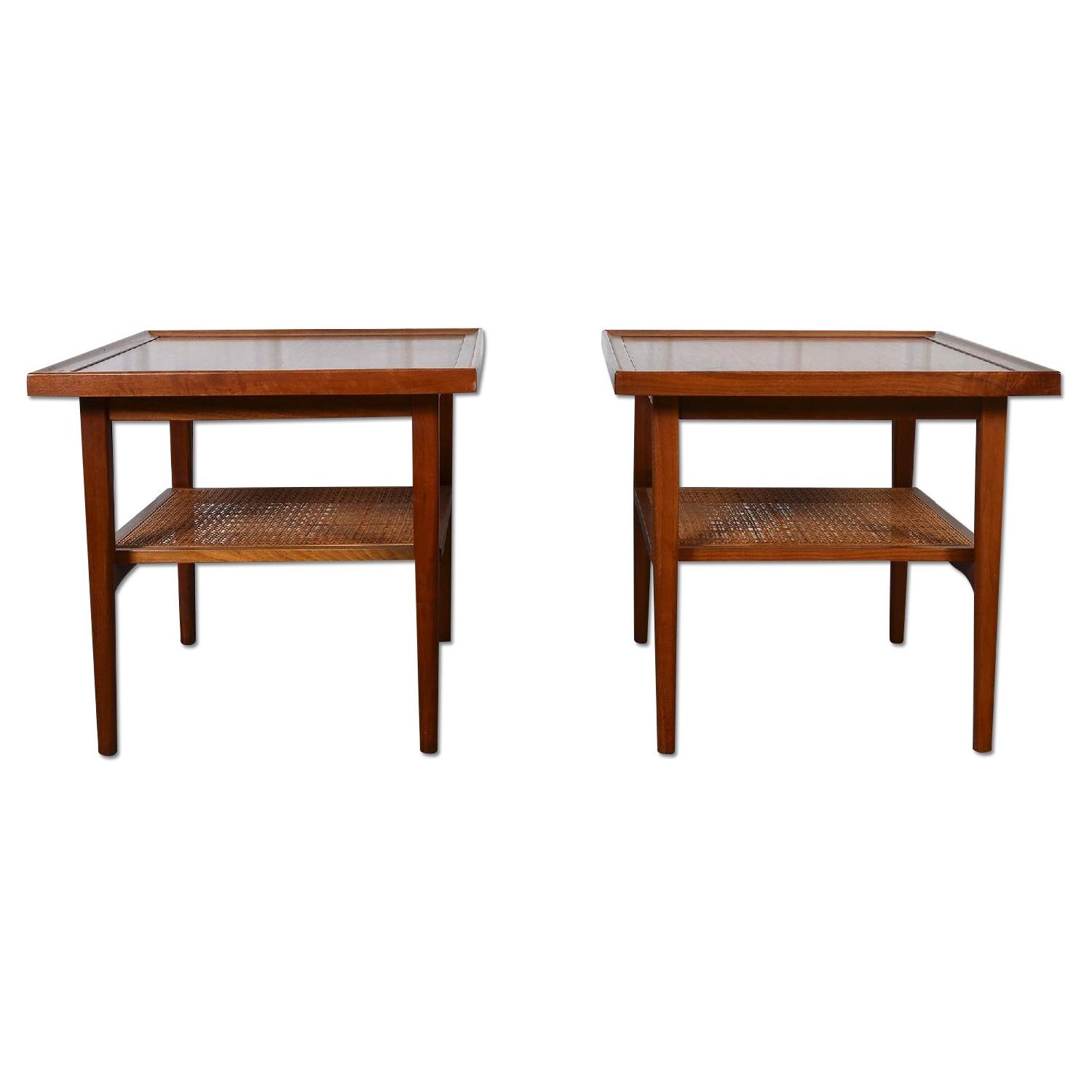 Drexel Declaration Mid Century Modern Walnut Side Tables - image-4