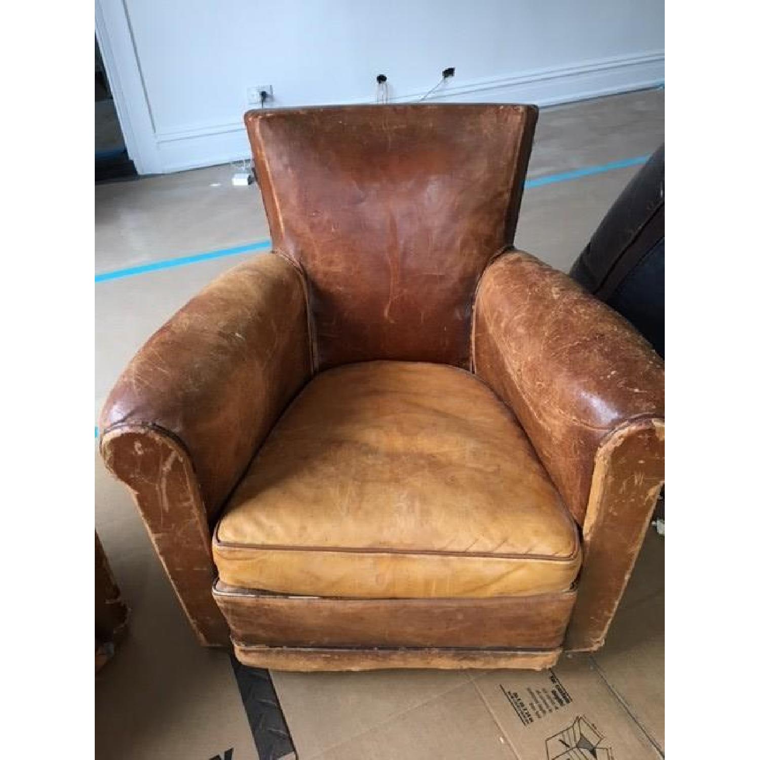 Vintage Antique Leather Club Chairs - image-2