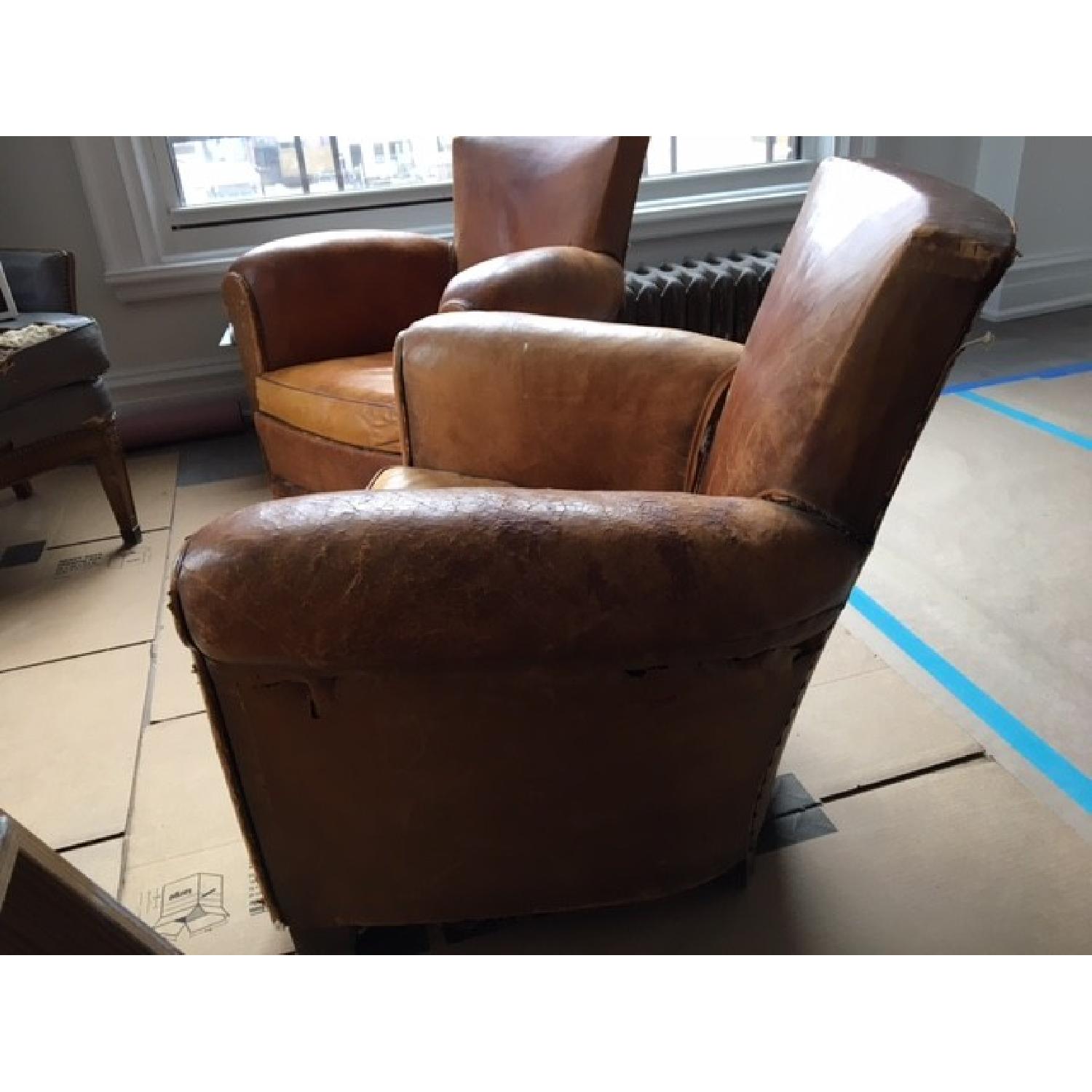 Vintage Antique Leather Club Chairs - image-4