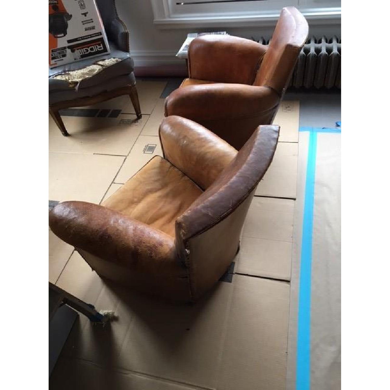 Vintage Antique Leather Club Chairs - image-5