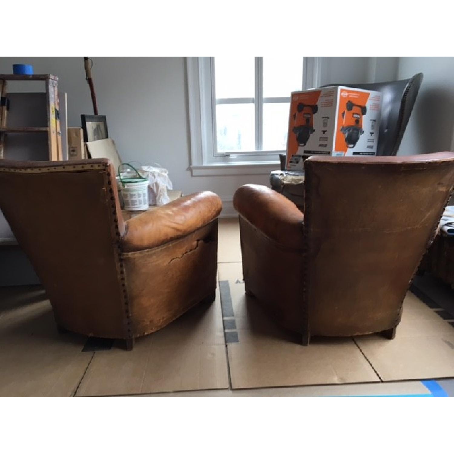Vintage Antique Leather Club Chairs - image-6