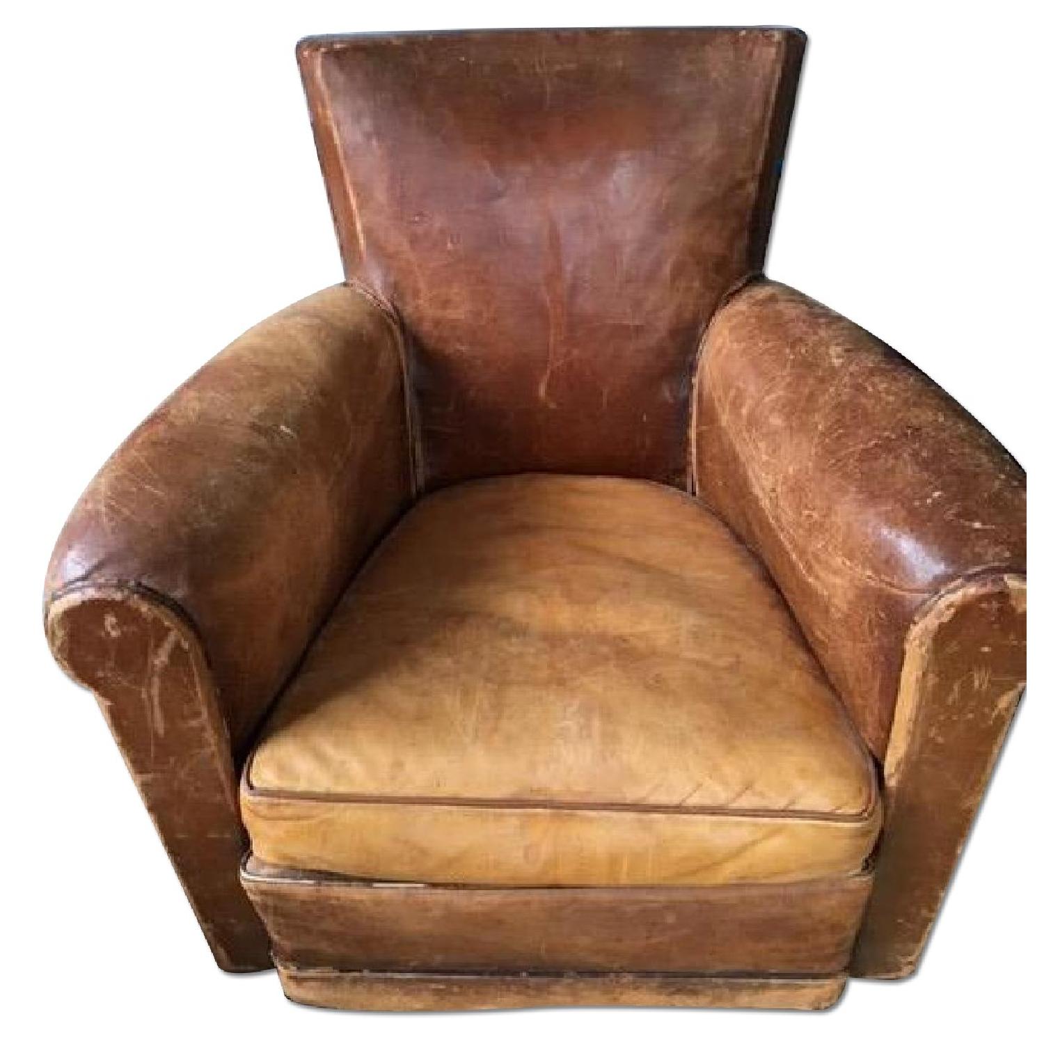 Vintage Antique Leather Club Chairs AptDeco