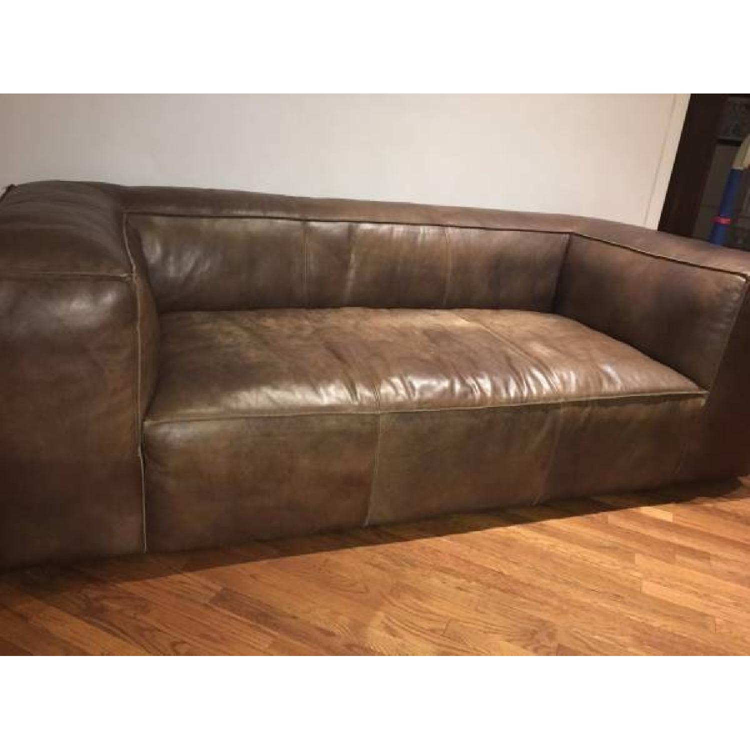 Restoration Hardware Fulham Leather Sofa - AptDeco - Restoration Hardware Fulham Leather Sofa - AptDeco
