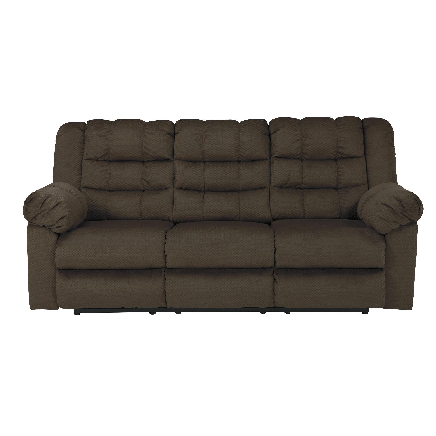 Ashley Umber Contemporary 3 Seater Reclining Sofa in Brown AptDeco