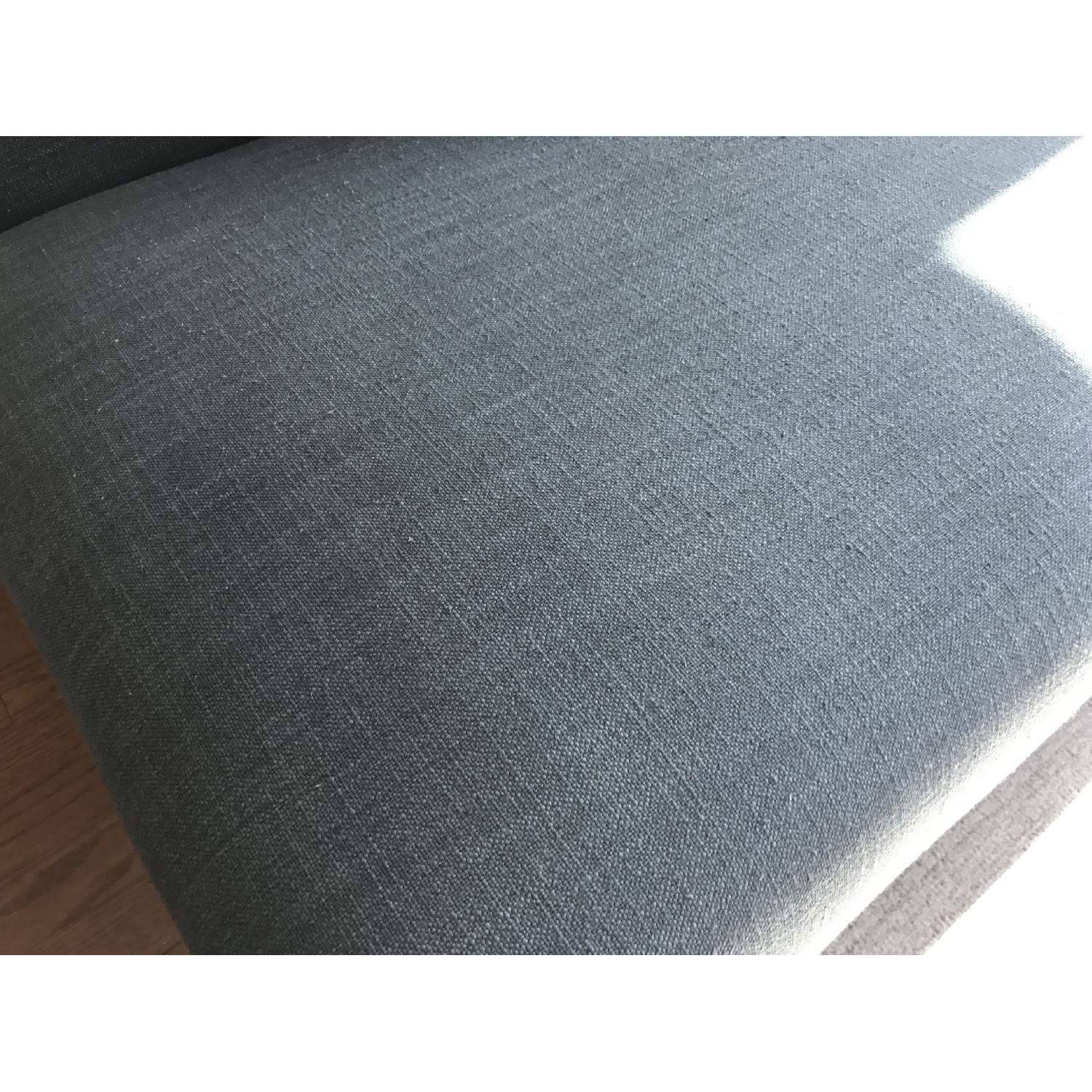 West Elm Blue Fabric 3 Piece Sectional Sofa - image-4