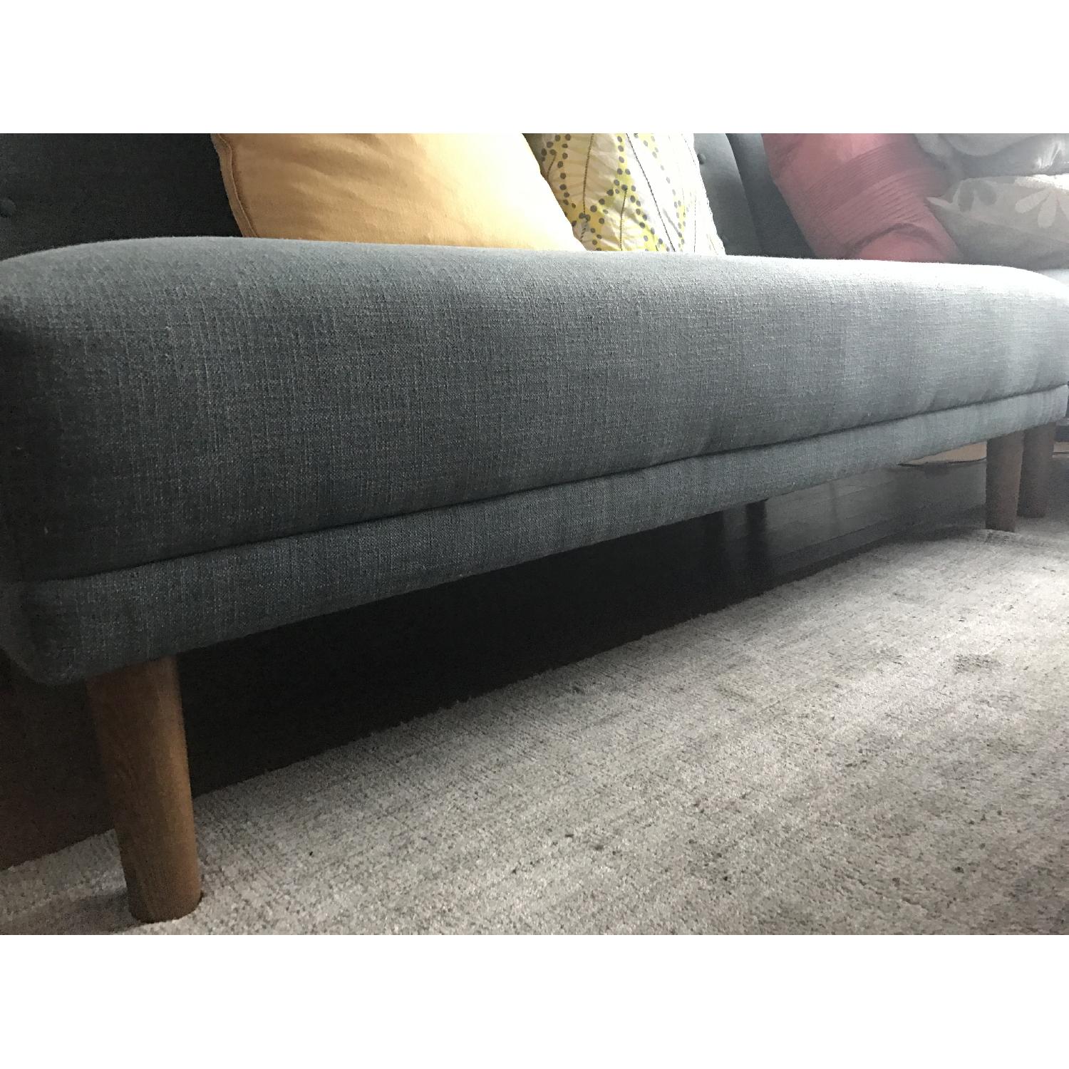 West Elm Blue Fabric 3 Piece Sectional Sofa - image-12