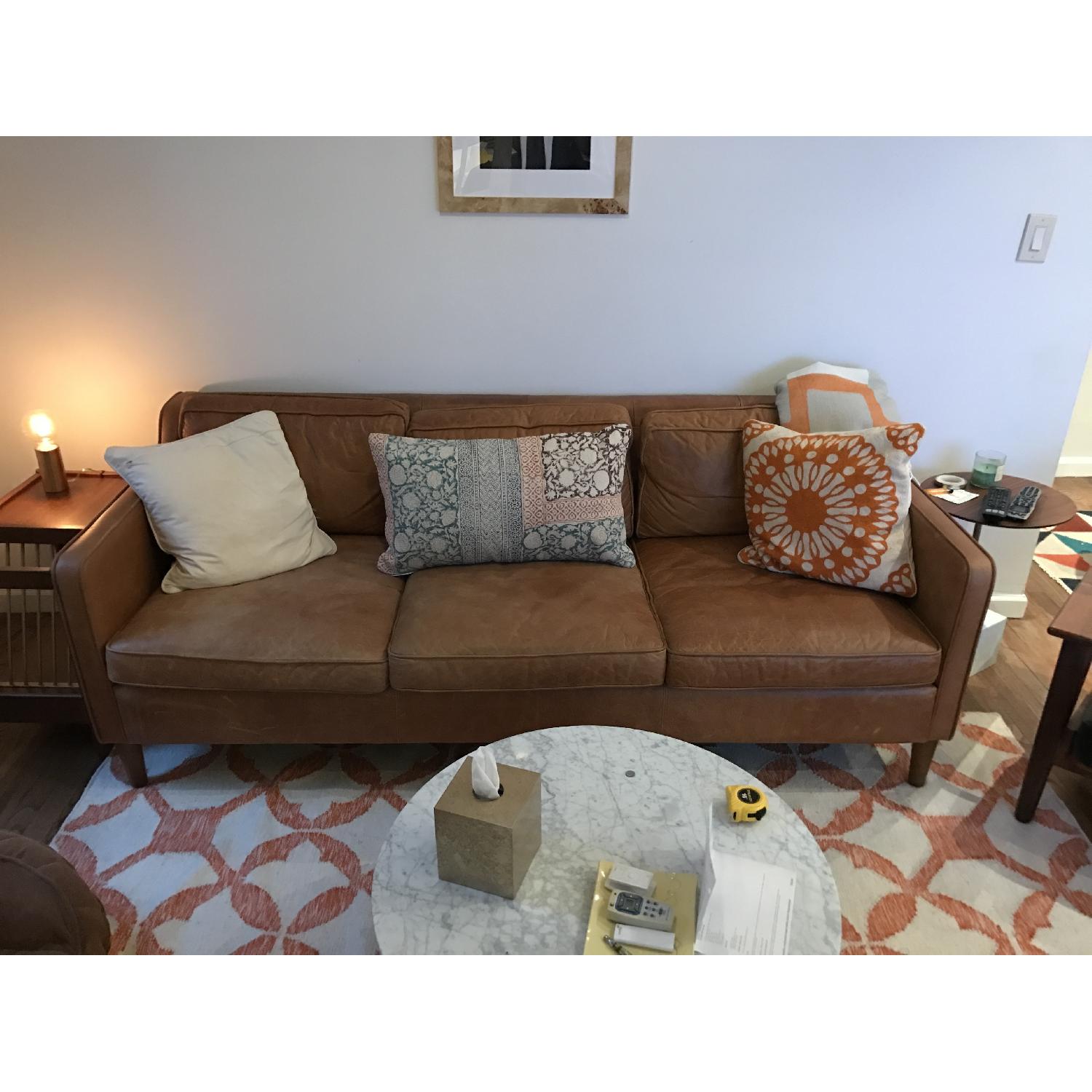 West Elm Hamilton Leather Sofa - image-1