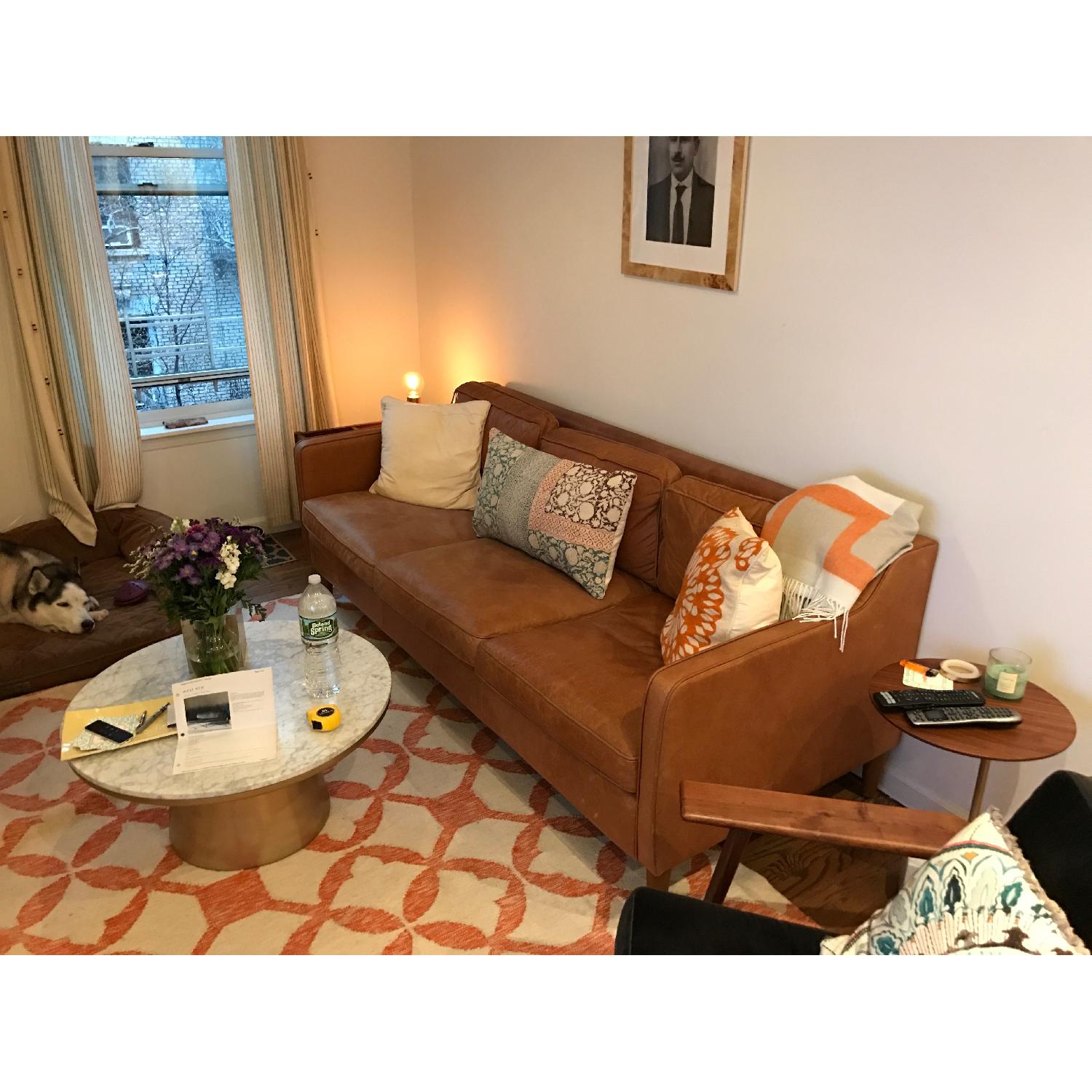 West Elm Hamilton Leather Sofa - image-2