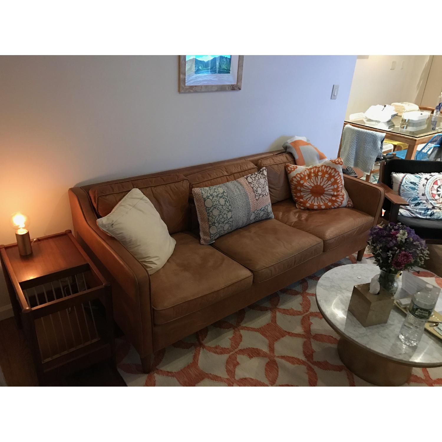 West Elm Hamilton Leather Sofa - image-3