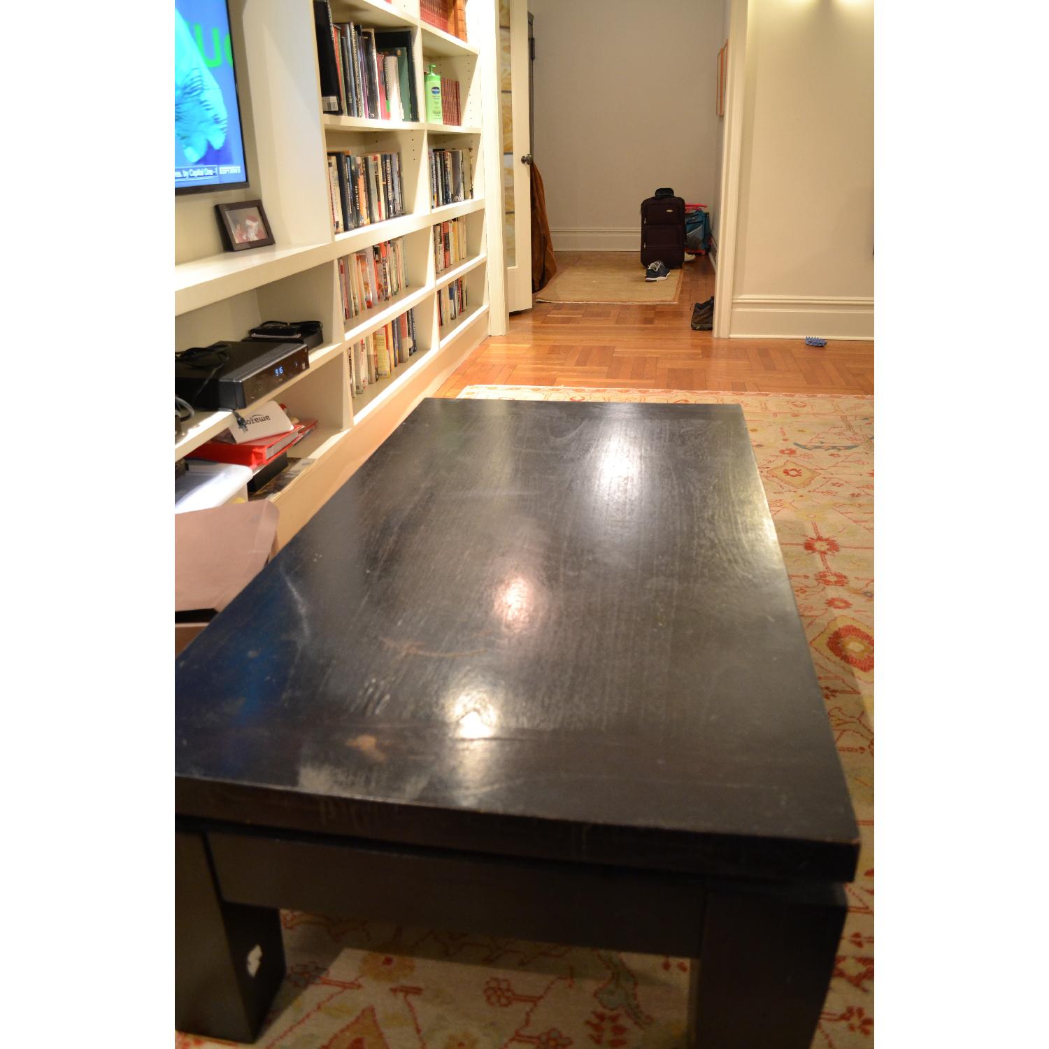 Black Solid Wood Coffee Table - image-4