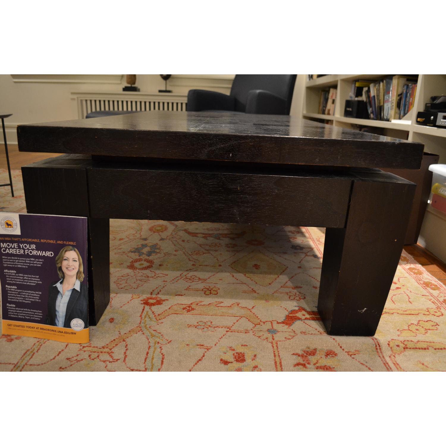 Black Solid Wood Coffee Table - image-7