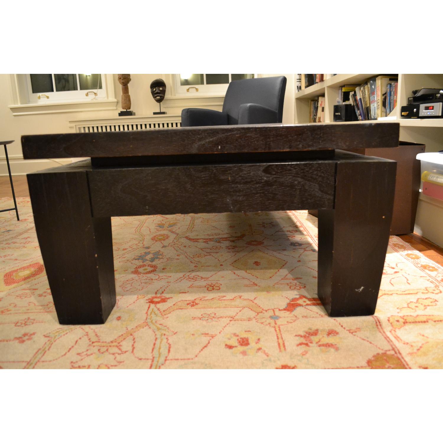 Black Solid Wood Coffee Table - image-9