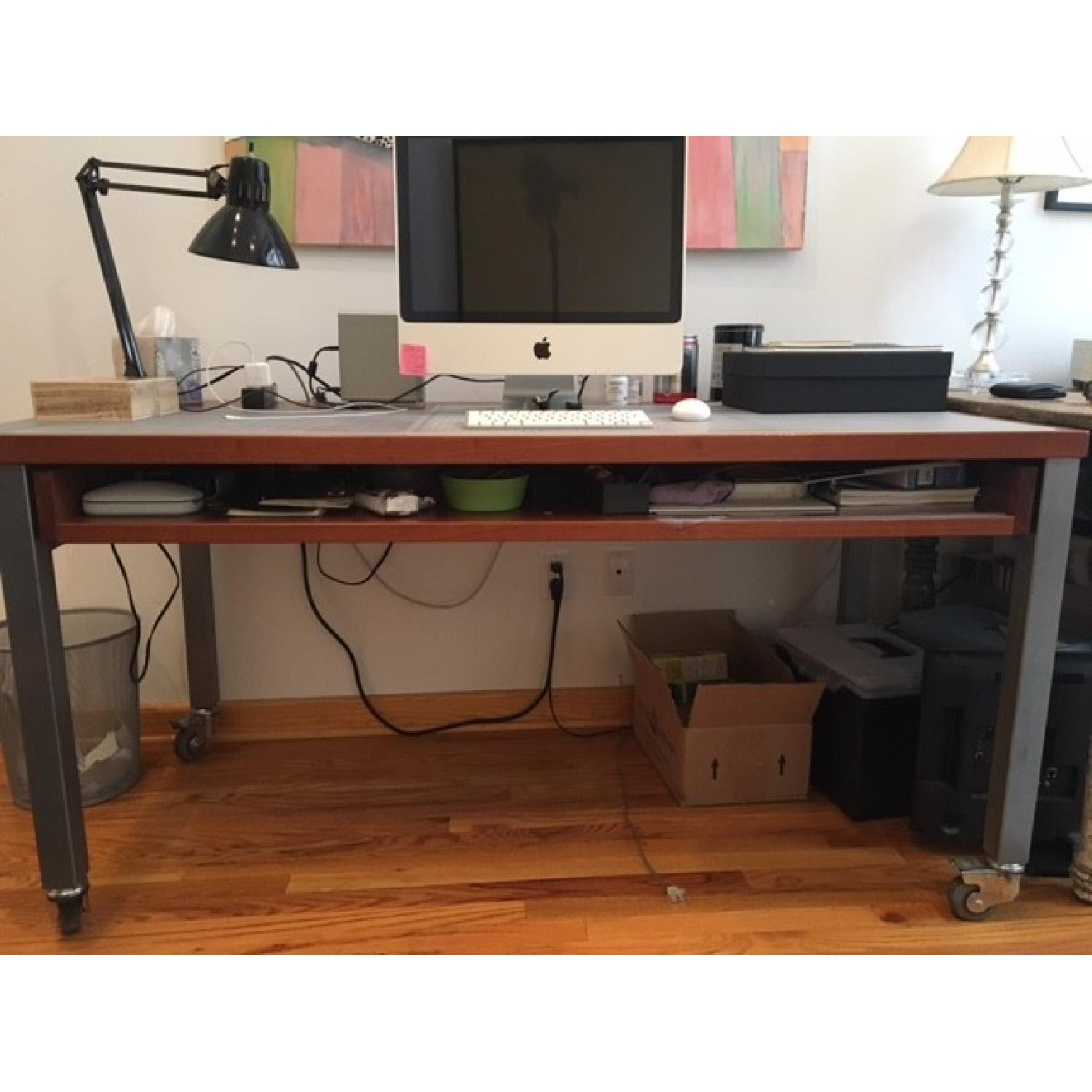 Design Within Reach Desk w/ Lockable Casters & Pull-Out Shelf - image-1