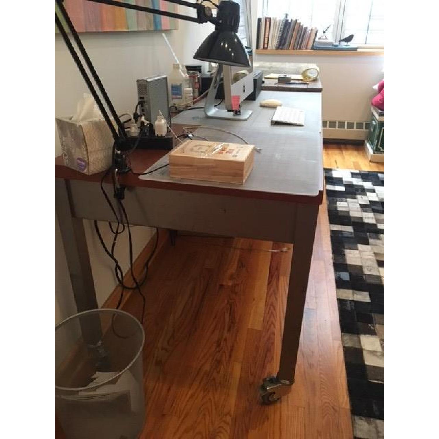 Design Within Reach Desk w/ Lockable Casters & Pull-Out Shelf - image-2