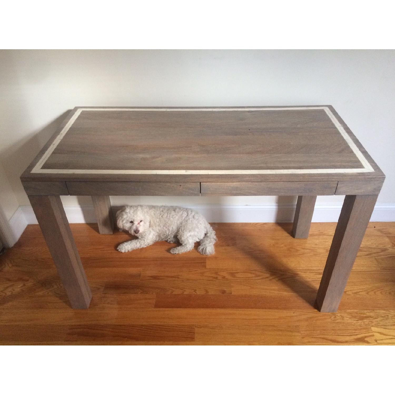 West Elm Parsons Desk w/ Bone Inlay - image-1