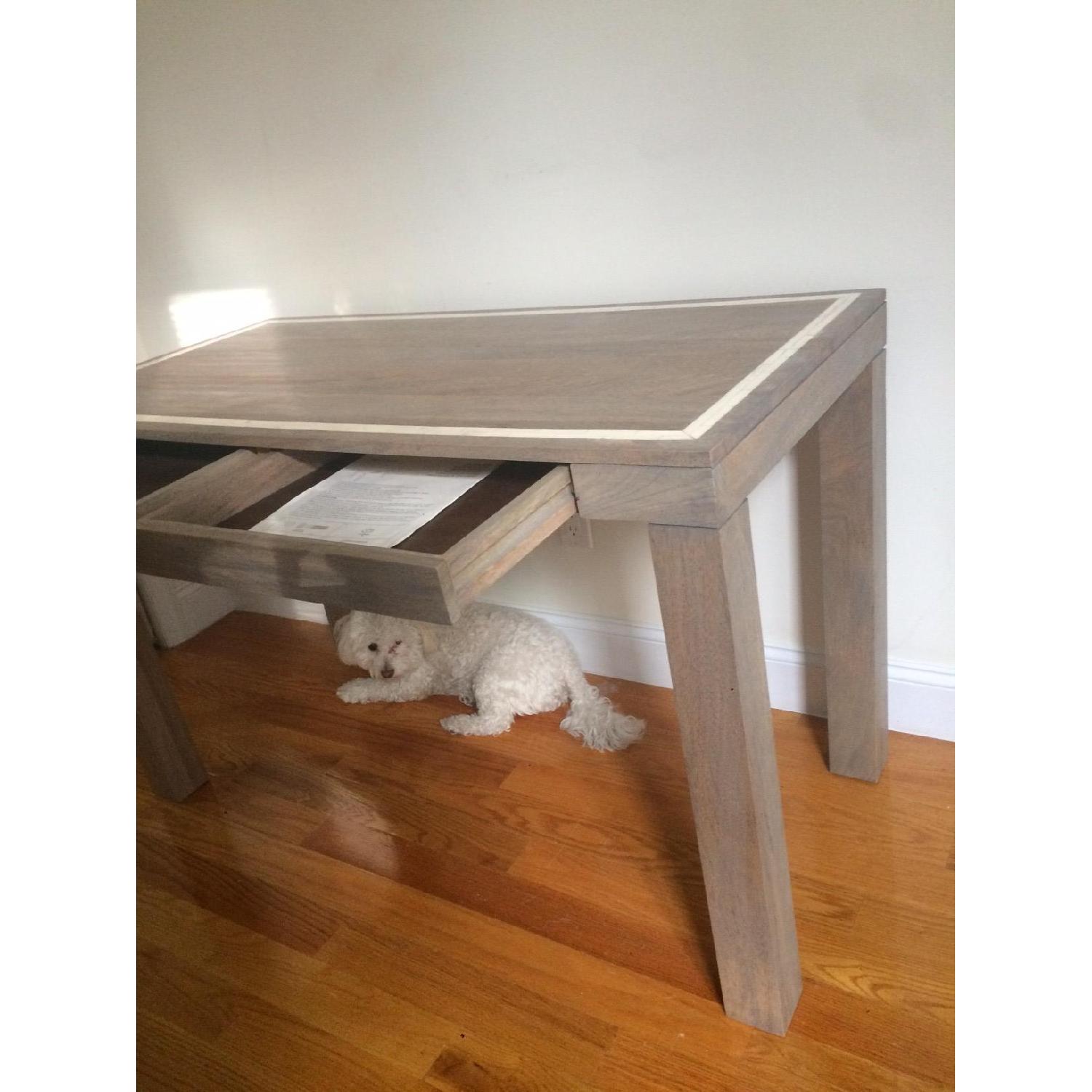 West Elm Parsons Desk w/ Bone Inlay - image-2