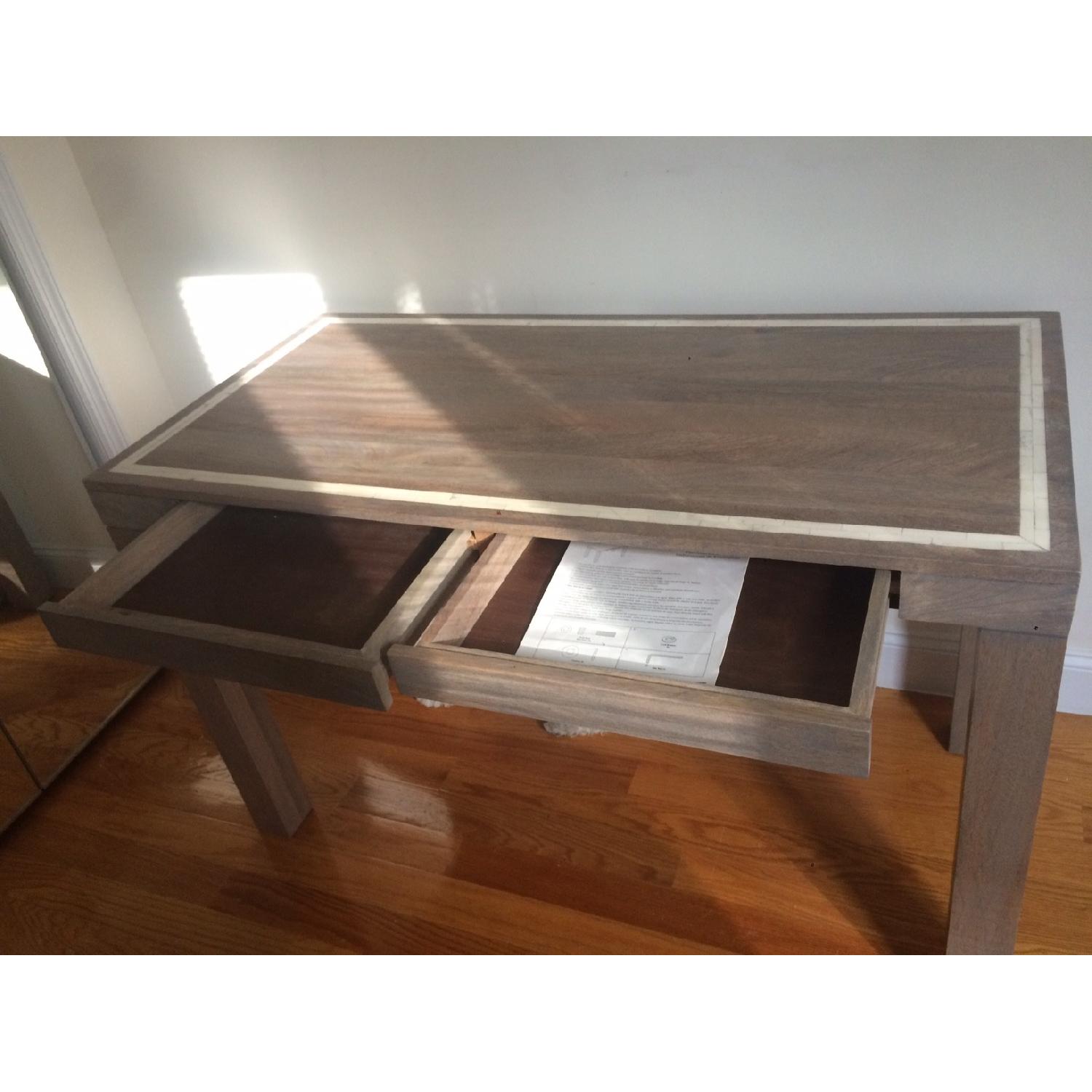 West Elm Parsons Desk w/ Bone Inlay - image-3