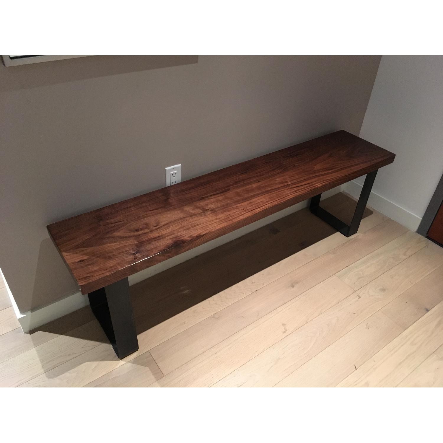 Mid-Century Modern Walnut Bench - image-1