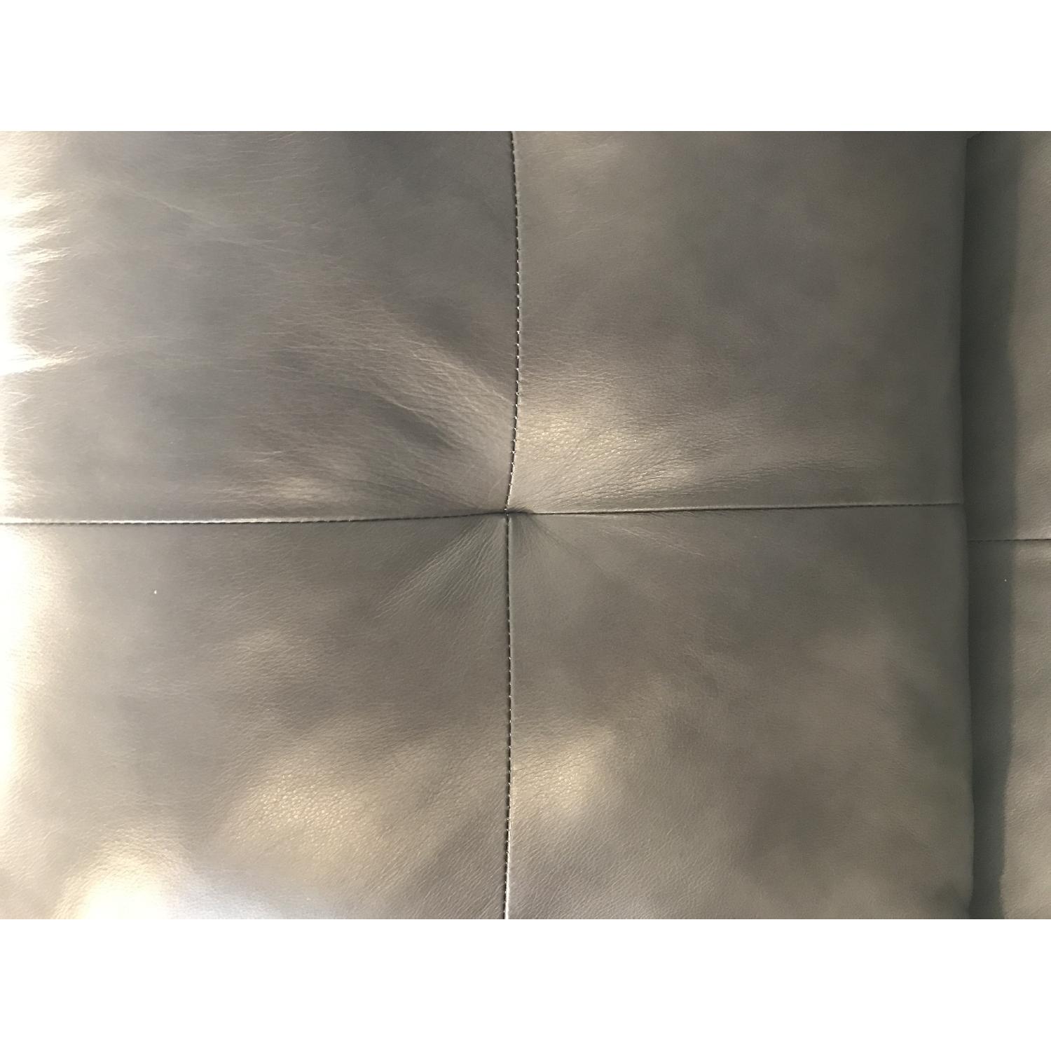 Macy's Grey Leather Sectional Sofa - image-3