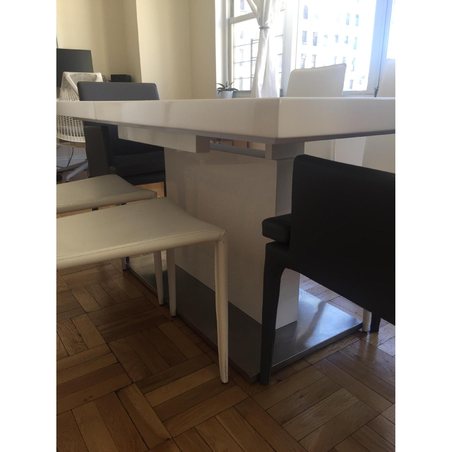 Modani Lexington Extendable Mid Century Modern Dining Table in White - image-2