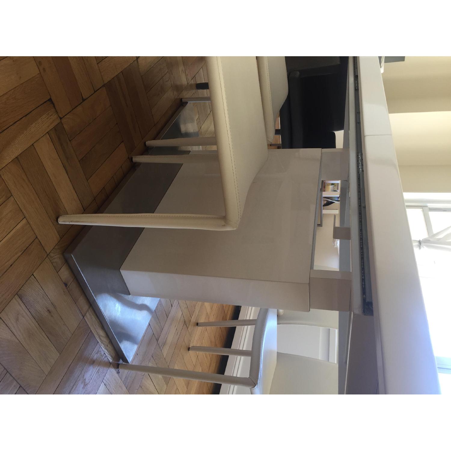 Modani Lexington Extendable Mid Century Modern Dining Table in White - image-6