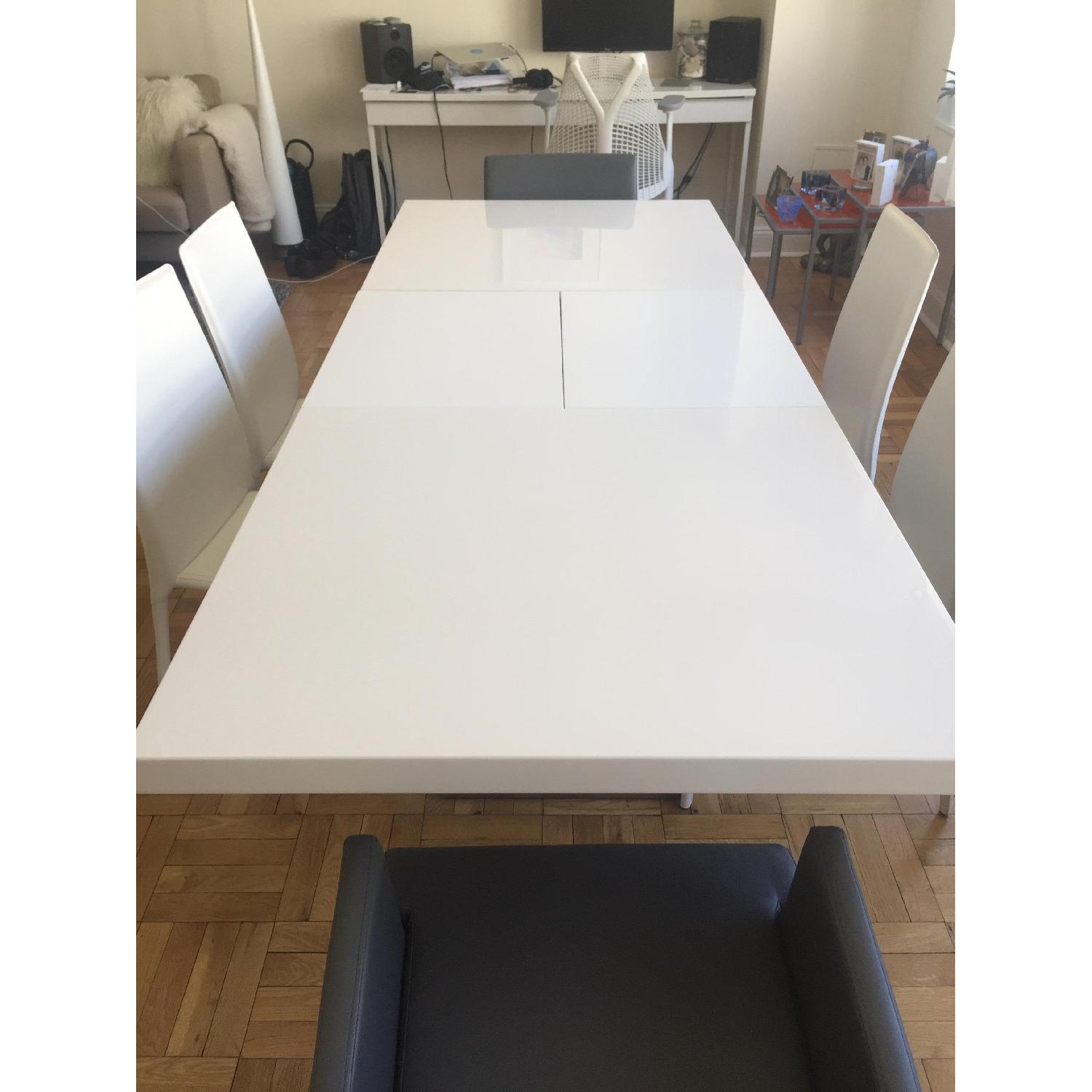 Modani Lexington Extendable Mid Century Modern Dining Table in White - image-7