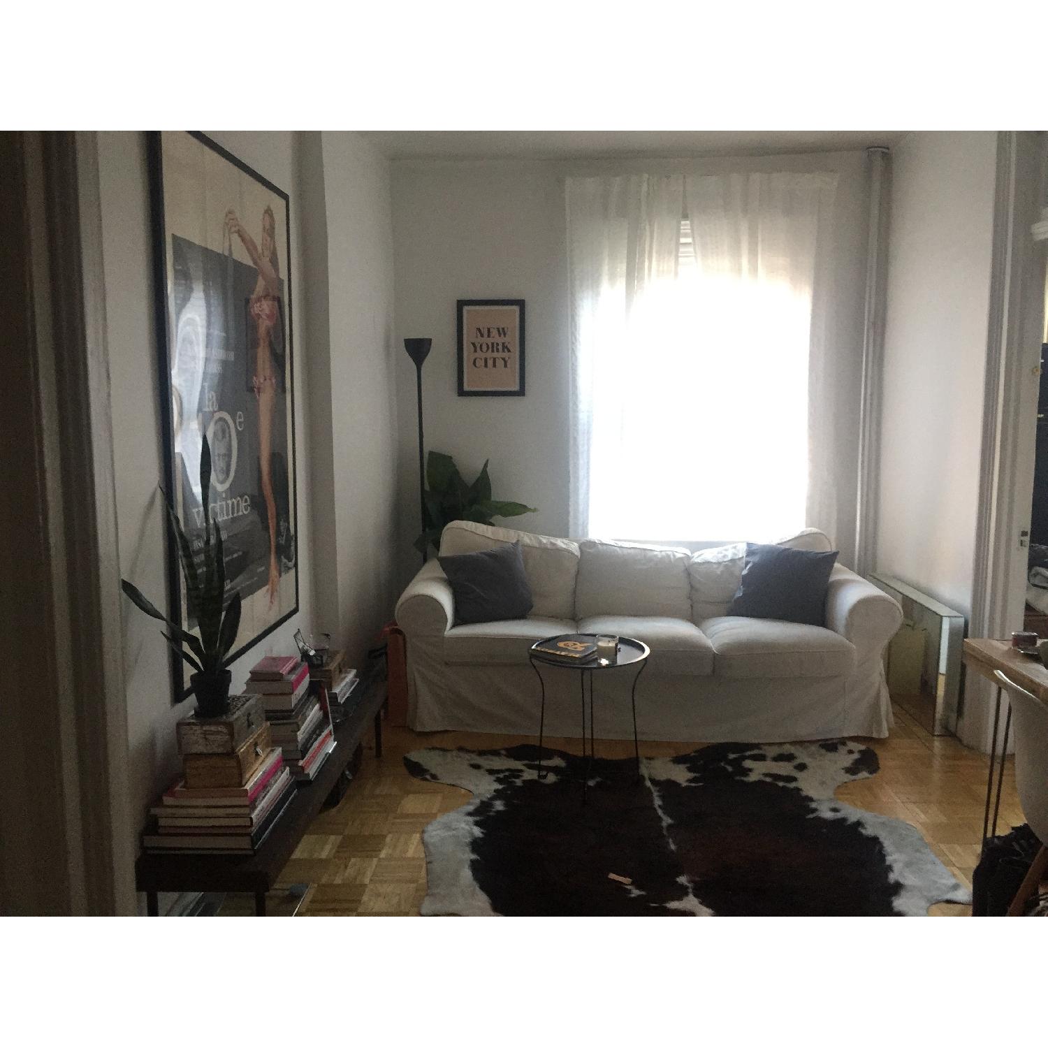 Ikea Ektorp White Slipcovered Sofa AptDeco