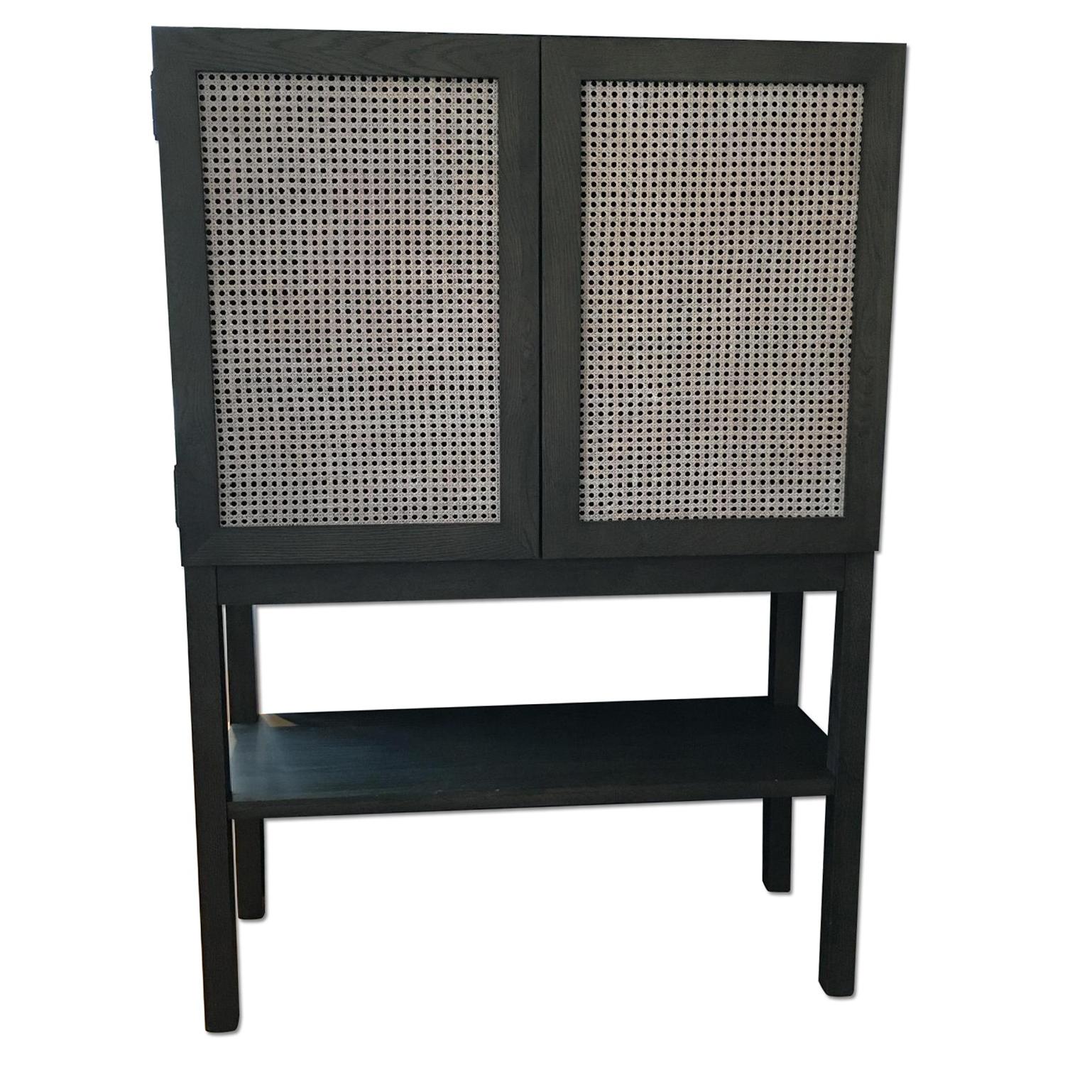 CB2 Greige Tall Credenza/Cabinet - image-0