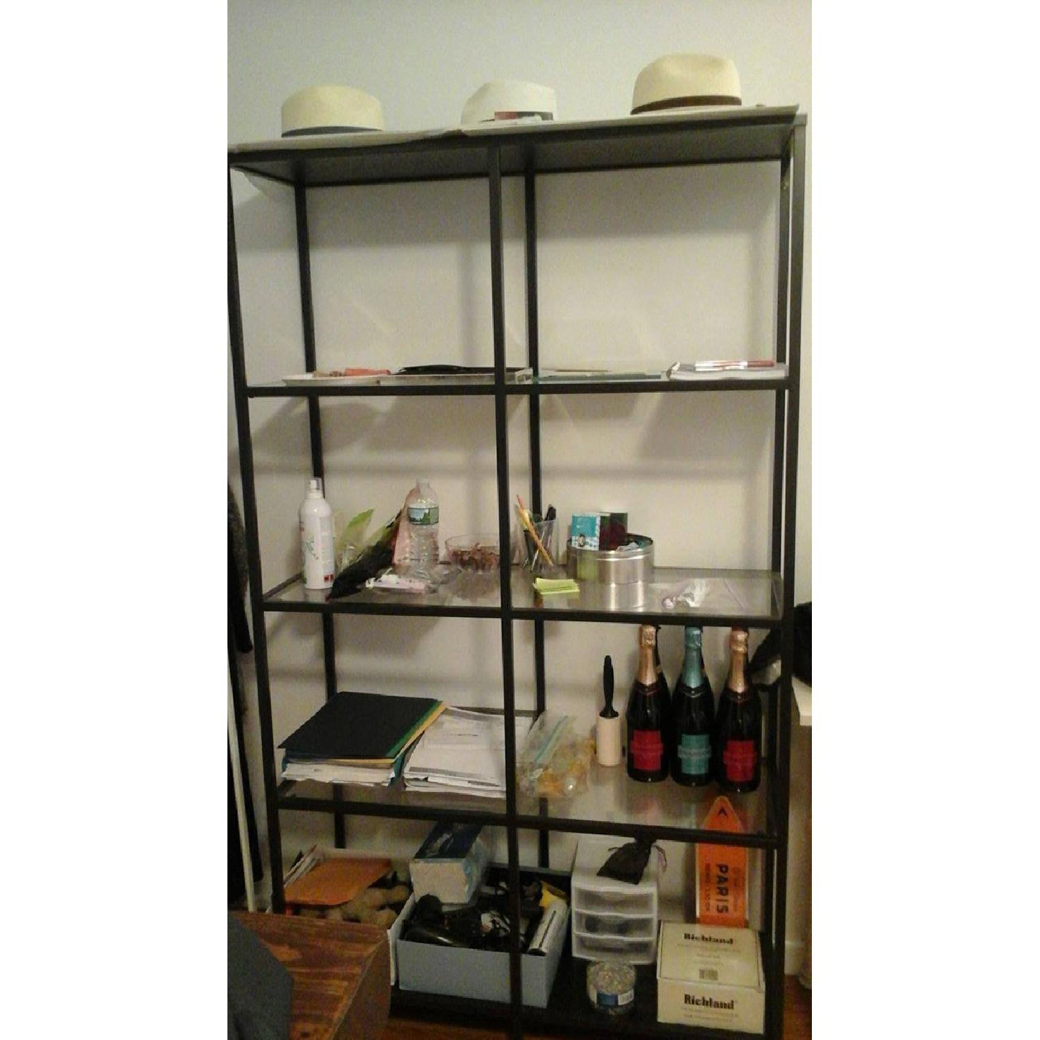 Ikea Glass & Metal Shelf Unit AptDeco