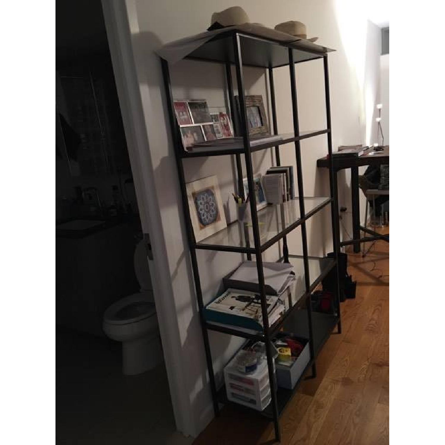 Ikea Glass & Metal Shelf Unit AptDeco