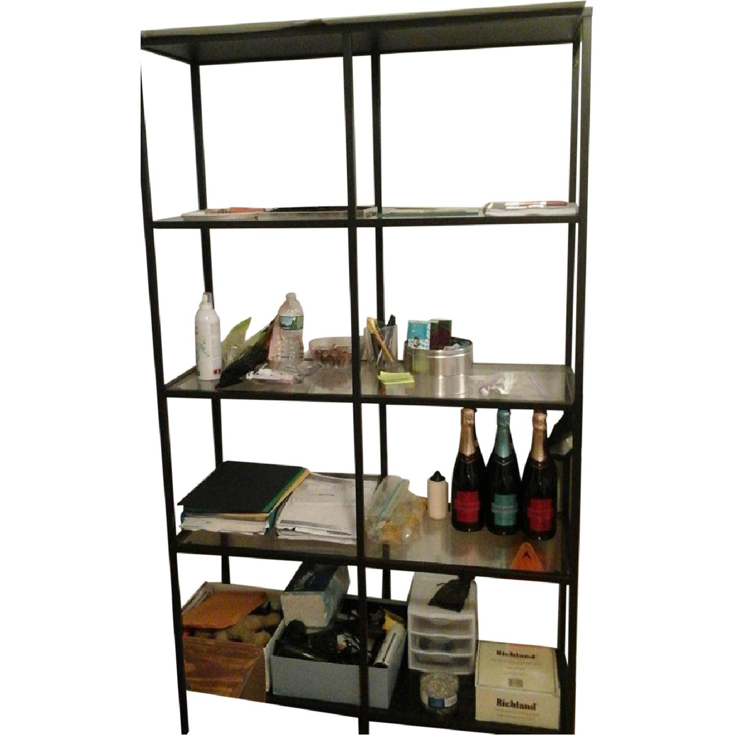 Ikea Glass & Metal Shelf Unit AptDeco