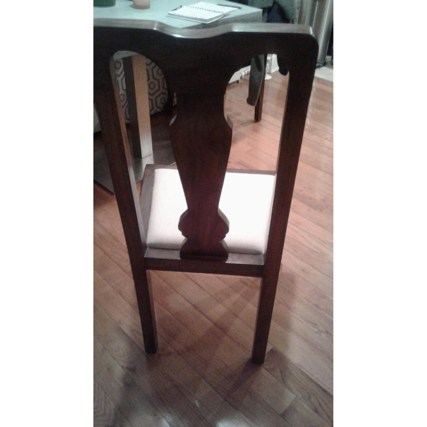 Solid Wood Pedestal Dining Table w/ 4 Solid Wood Chairs - AptDeco