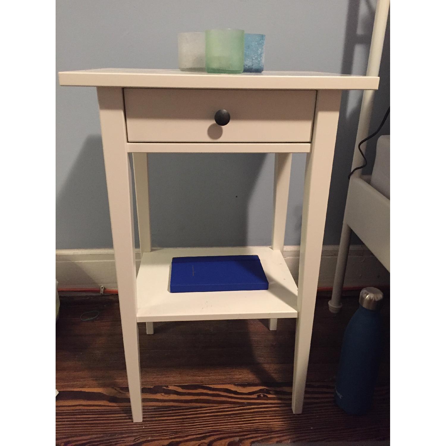 Ikea White Bedside Table AptDeco